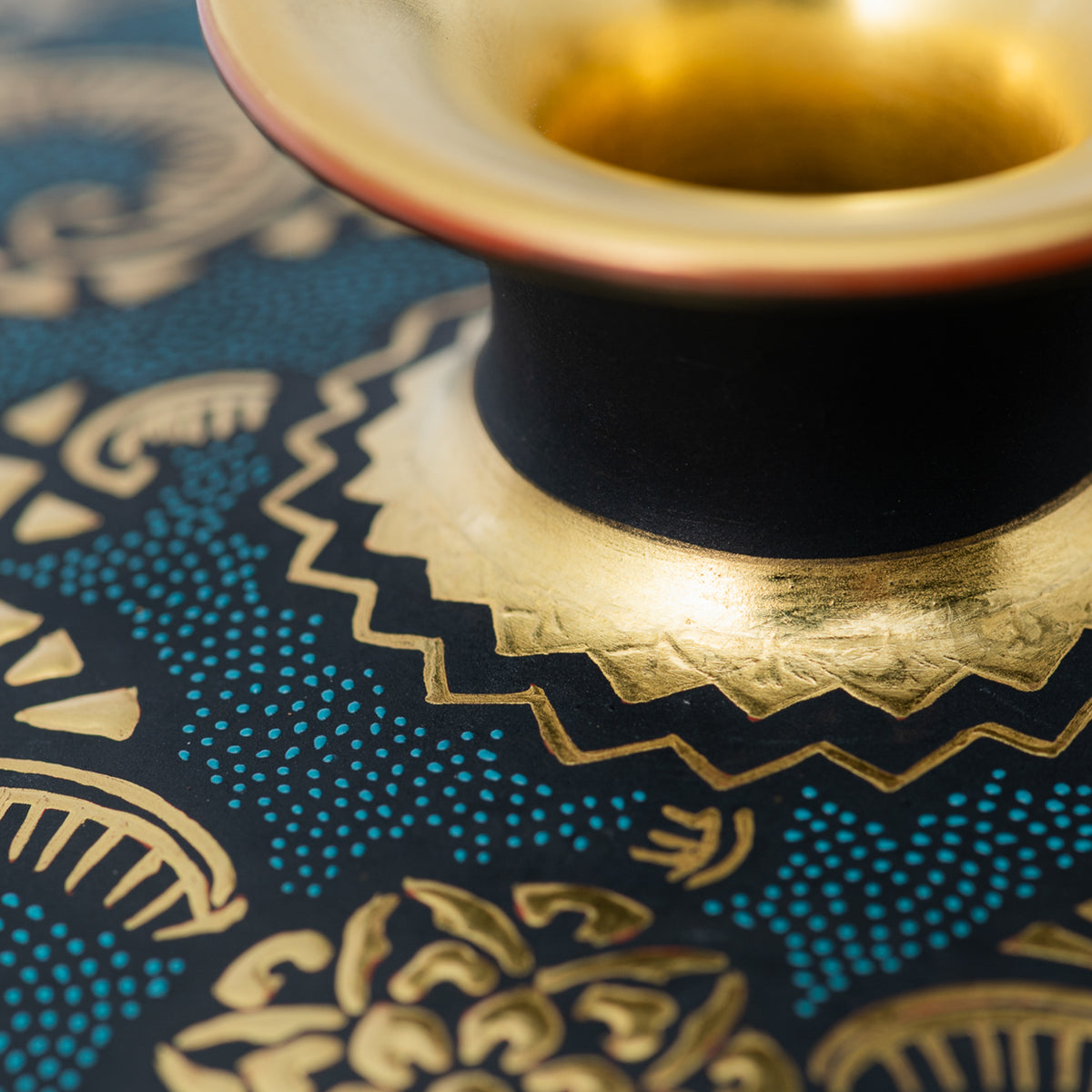 Morikin Floral Arabesque Aochibu Runde Vase
