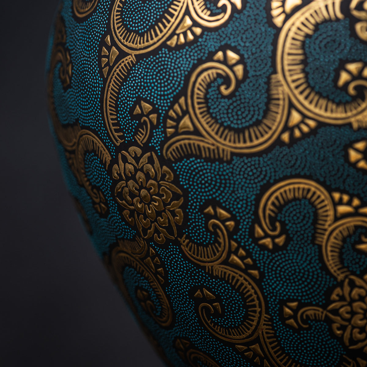 Morikin Floral Arabesque Aochibu Runde Vase