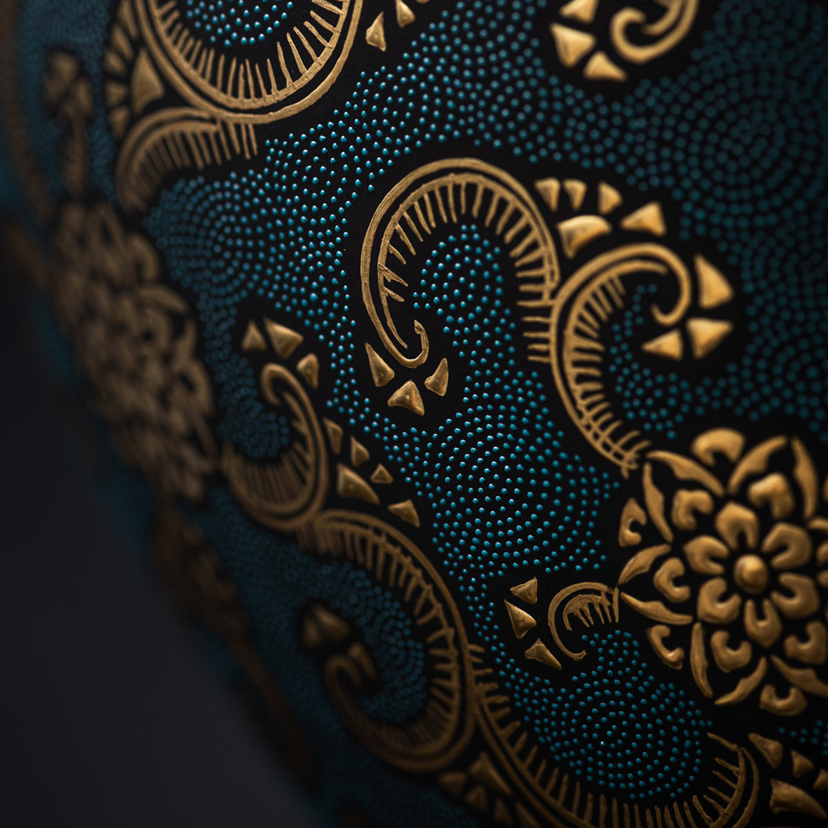Morikin Floral Arabesque Aochibu Runde Vase