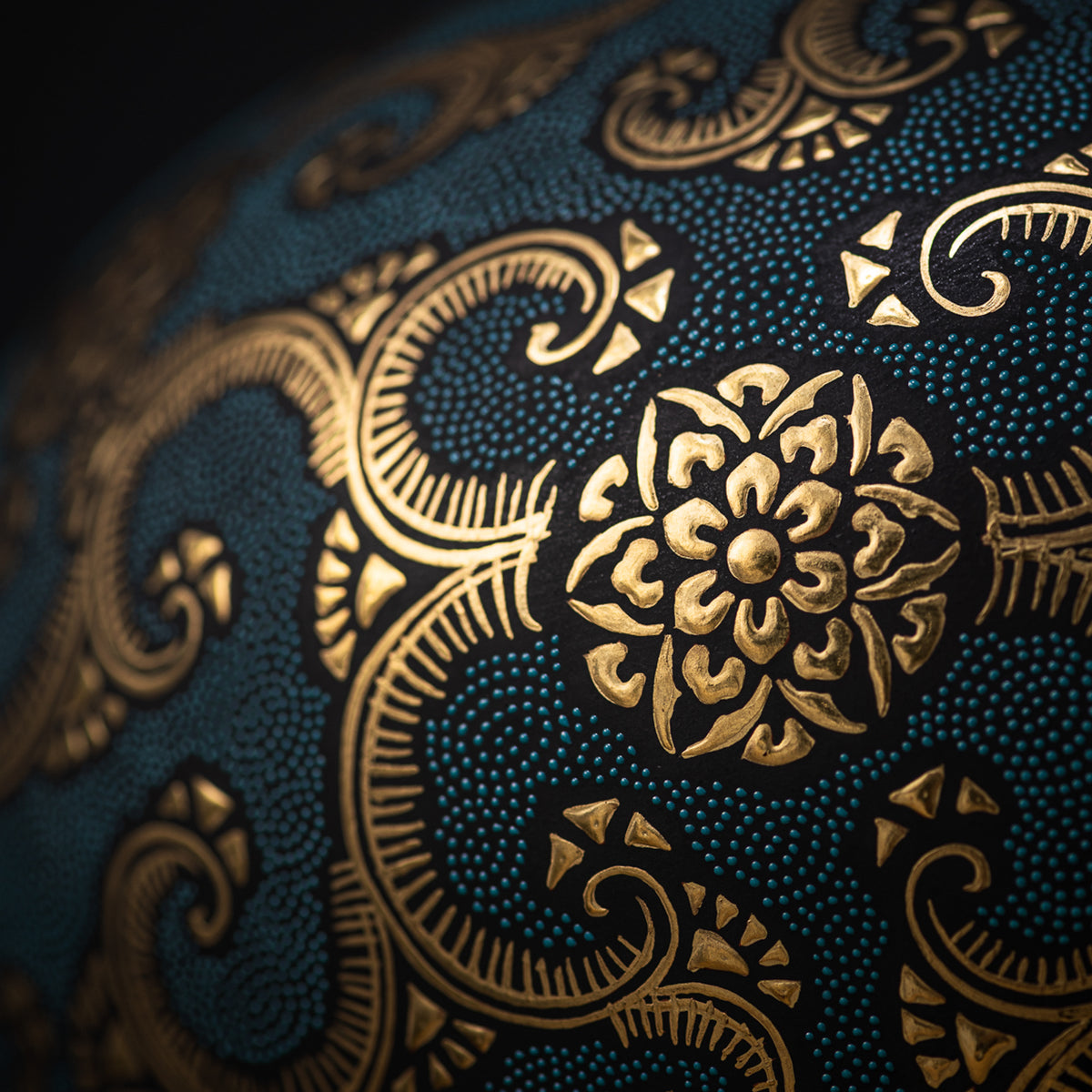Morikin Floral Arabesque Aochibu Runde Vase