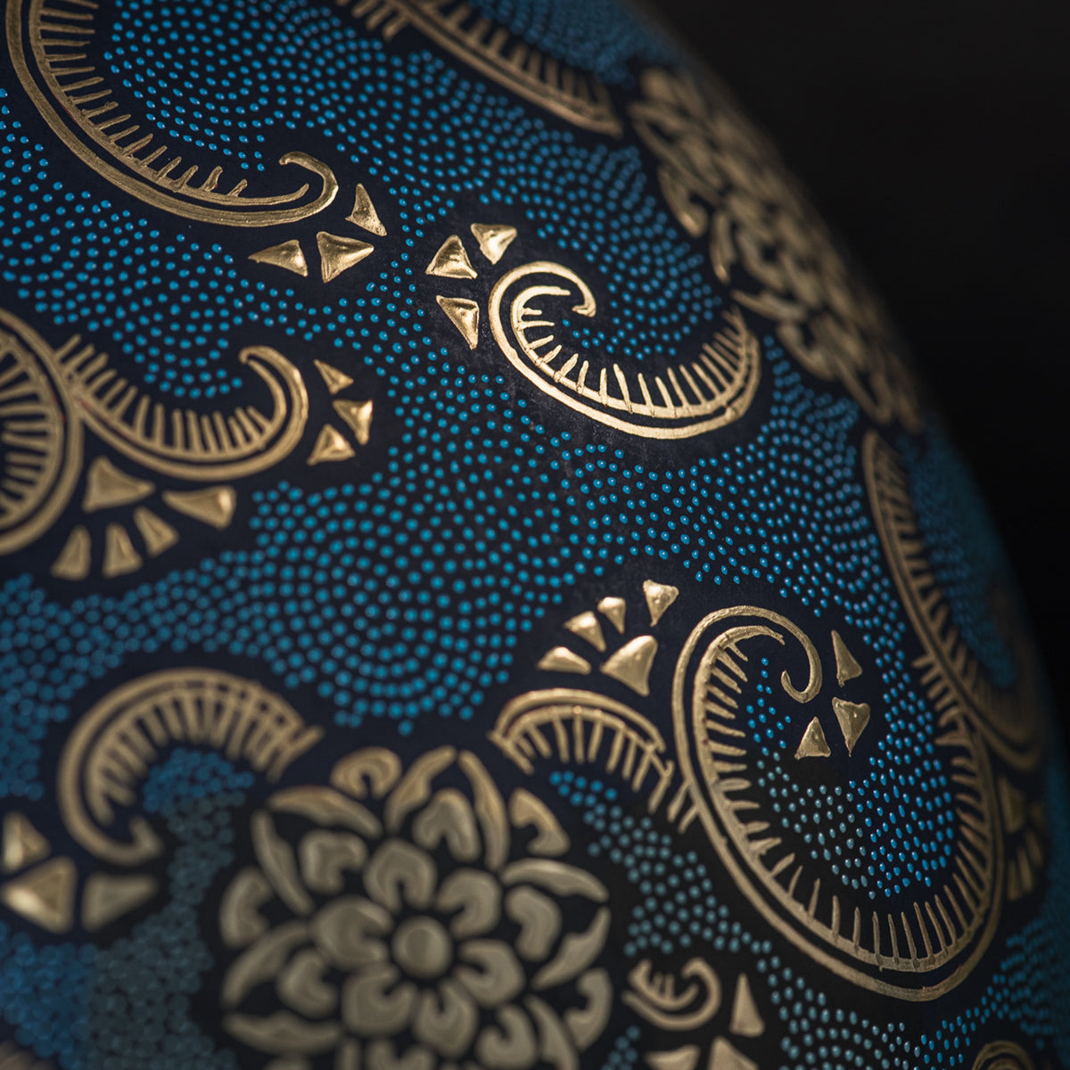 Morikin Floral Arabesque Aochibu Runde Vase