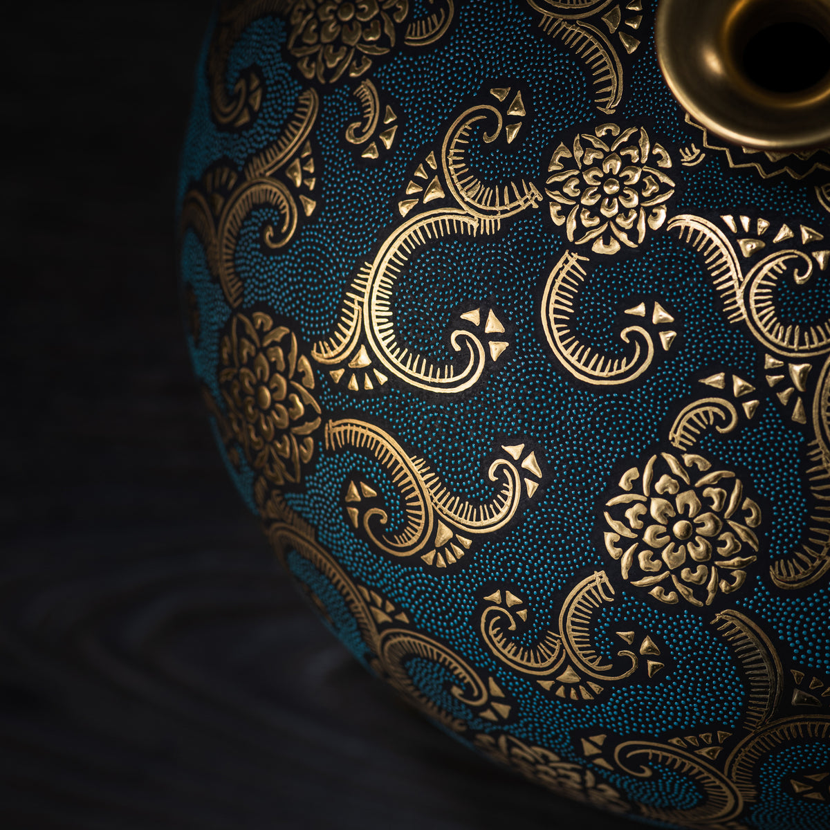 Morikin Floral Arabesque Aochibu Runde Vase