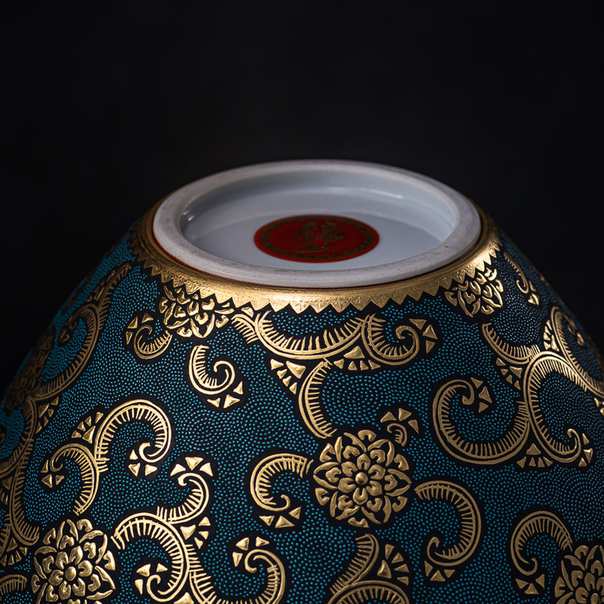 Morikin Floral Arabesque Aochibu Runde Vase