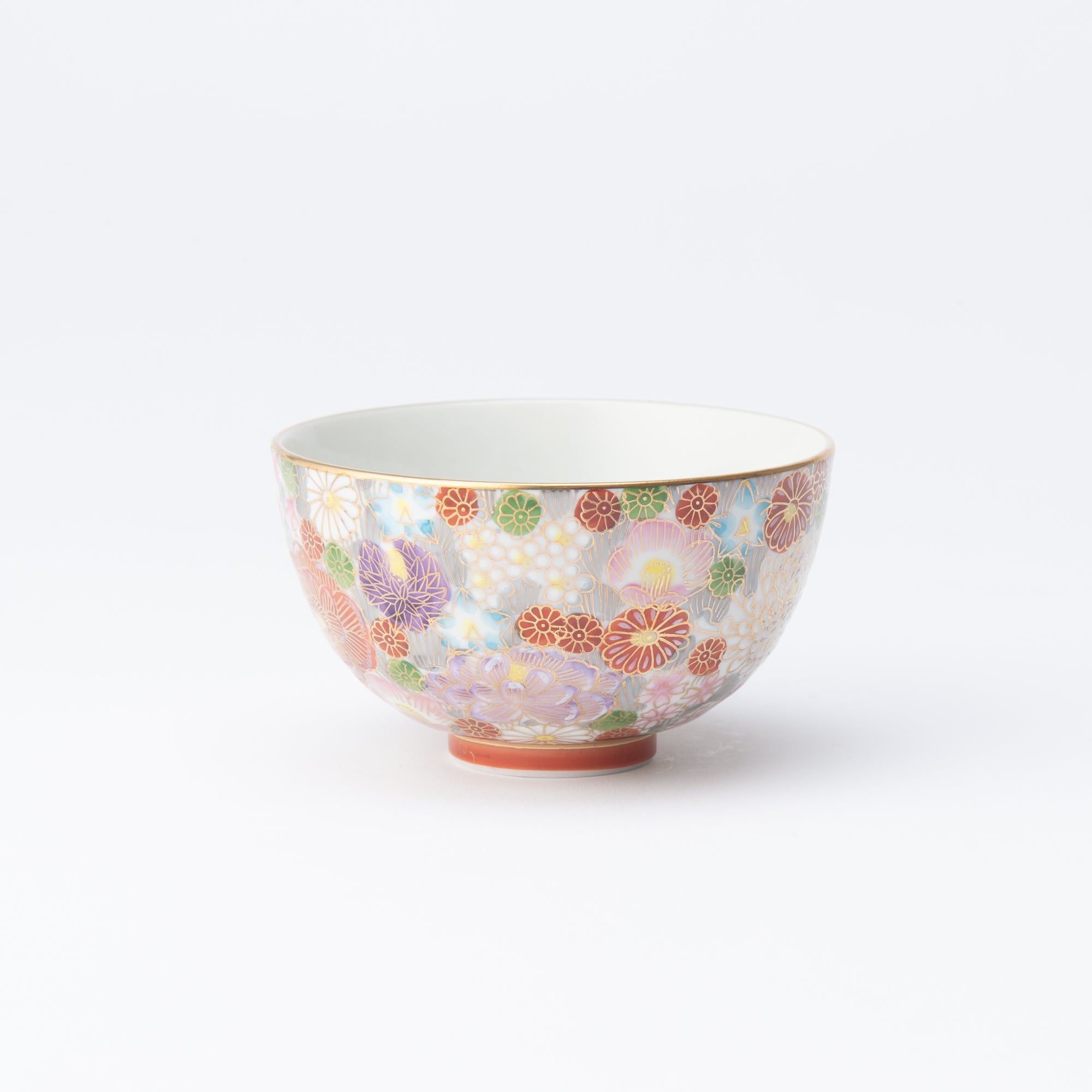 Taishi Kiln Hanazume Kutani Hanazume Japanese Rice Bowl - MUSUBI KILN - Quality Japanese Tableware and Gift