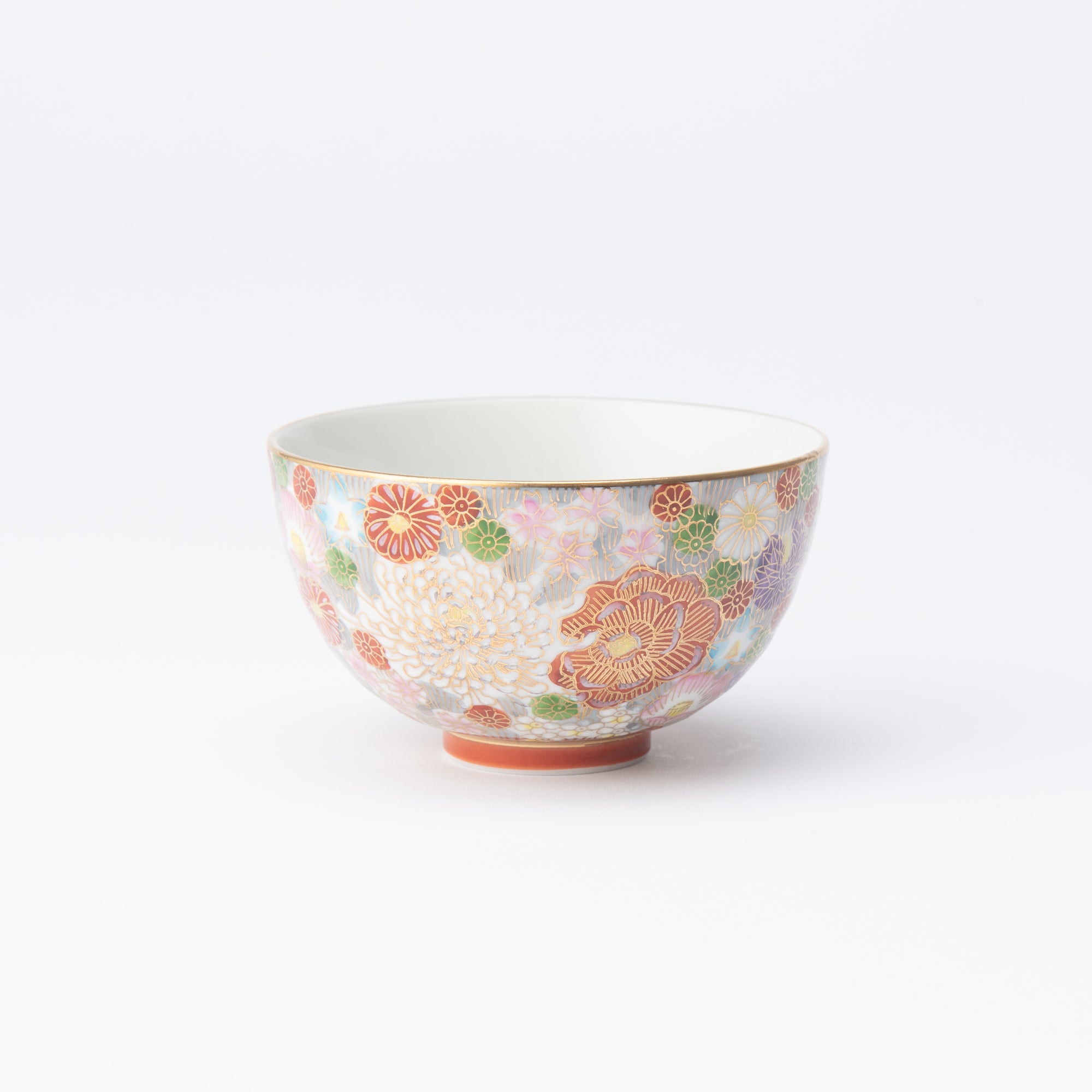 Taishi Kiln Hanazume Kutani Hanazume Japanese Rice Bowl - MUSUBI KILN - Quality Japanese Tableware and Gift