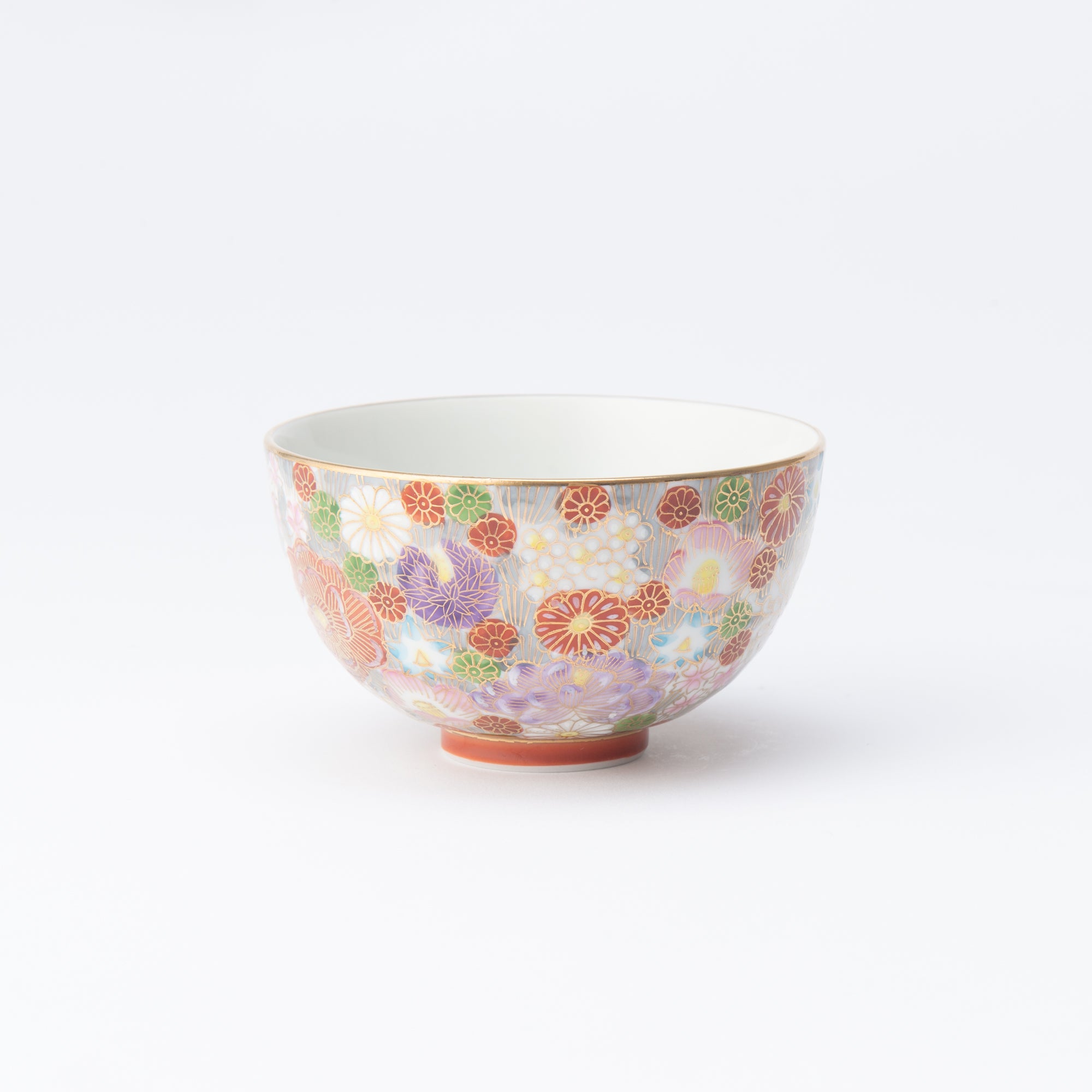 Taishi Kiln Hanazume Kutani Hanazume Japanese Rice Bowl - MUSUBI KILN - Quality Japanese Tableware and Gift