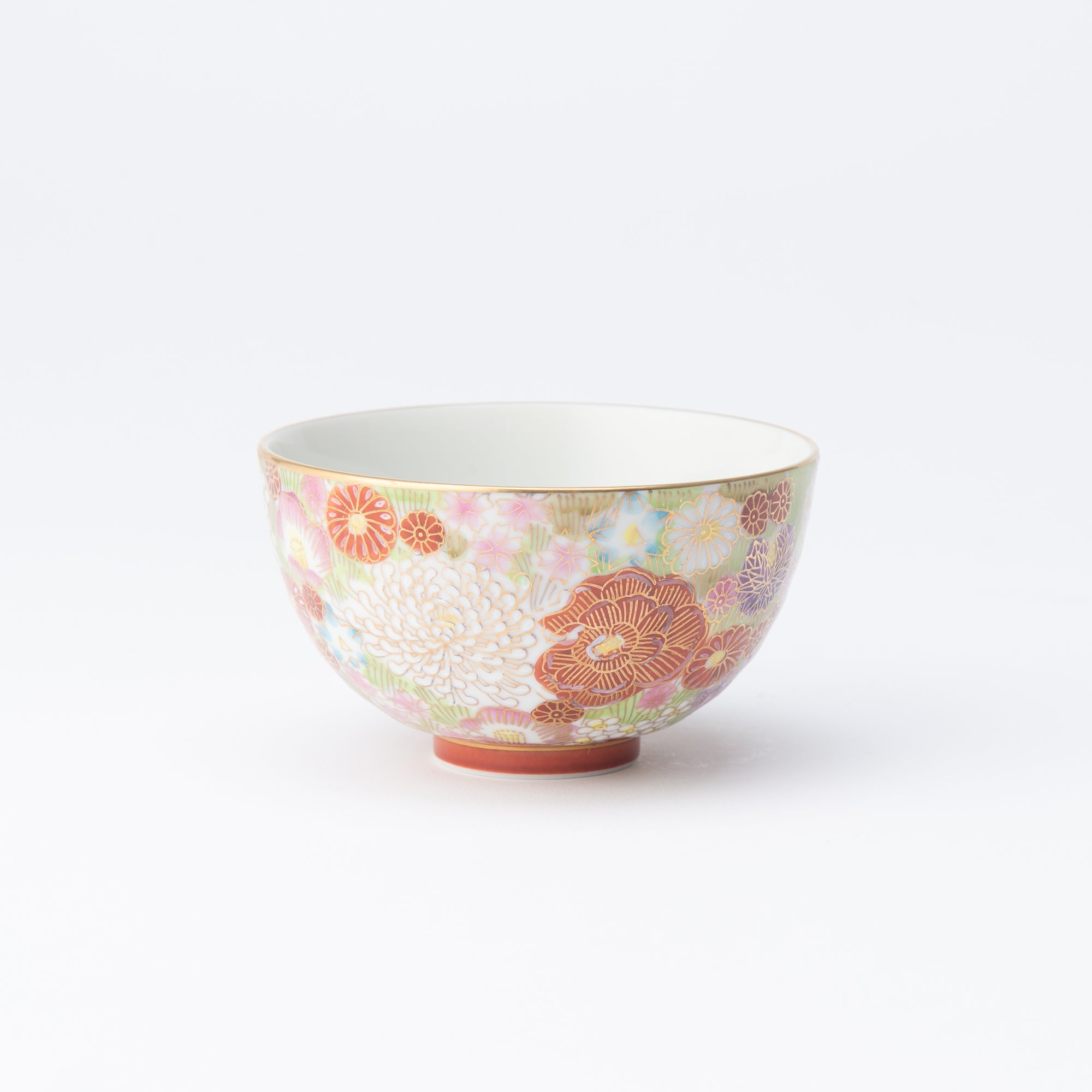 Taishi Kiln Hanazume Kutani Hanazume Japanese Rice Bowl - MUSUBI KILN - Quality Japanese Tableware and Gift