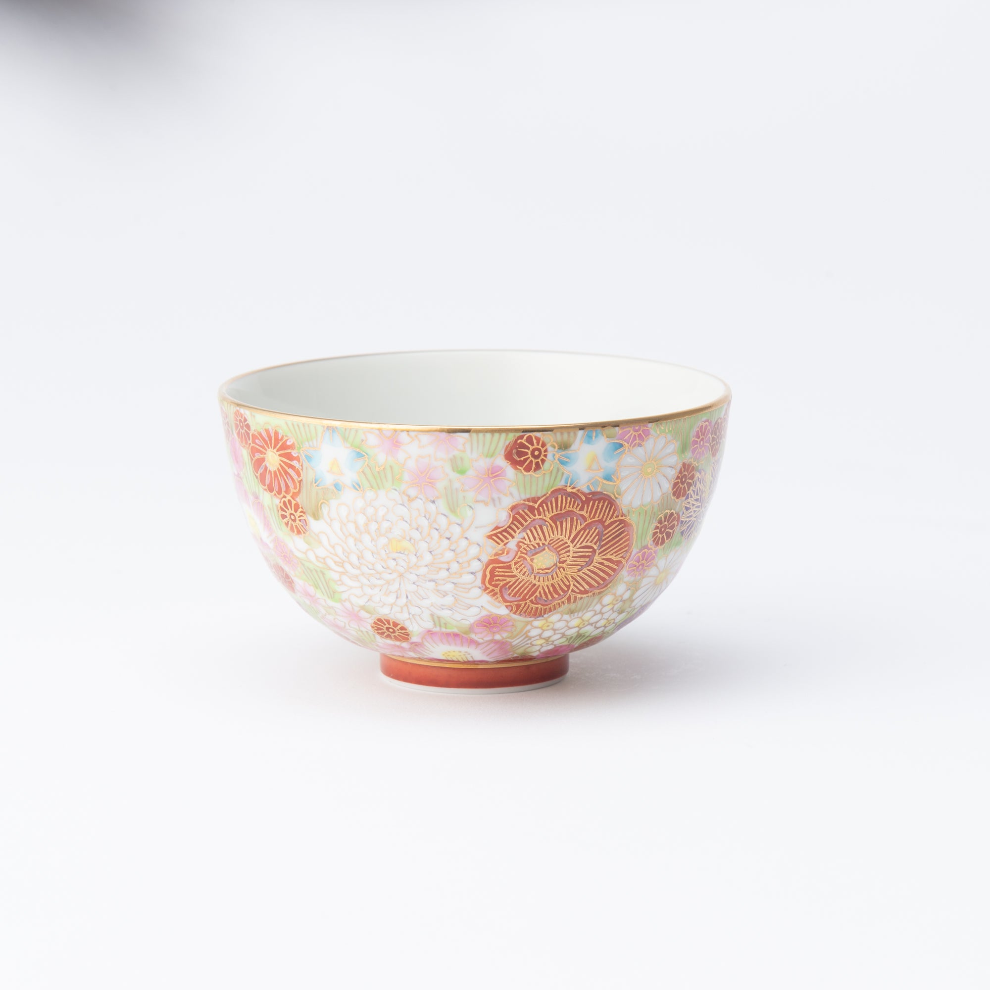 Taishi Kiln Hanazume Kutani Hanazume Japanese Rice Bowl - MUSUBI KILN - Quality Japanese Tableware and Gift
