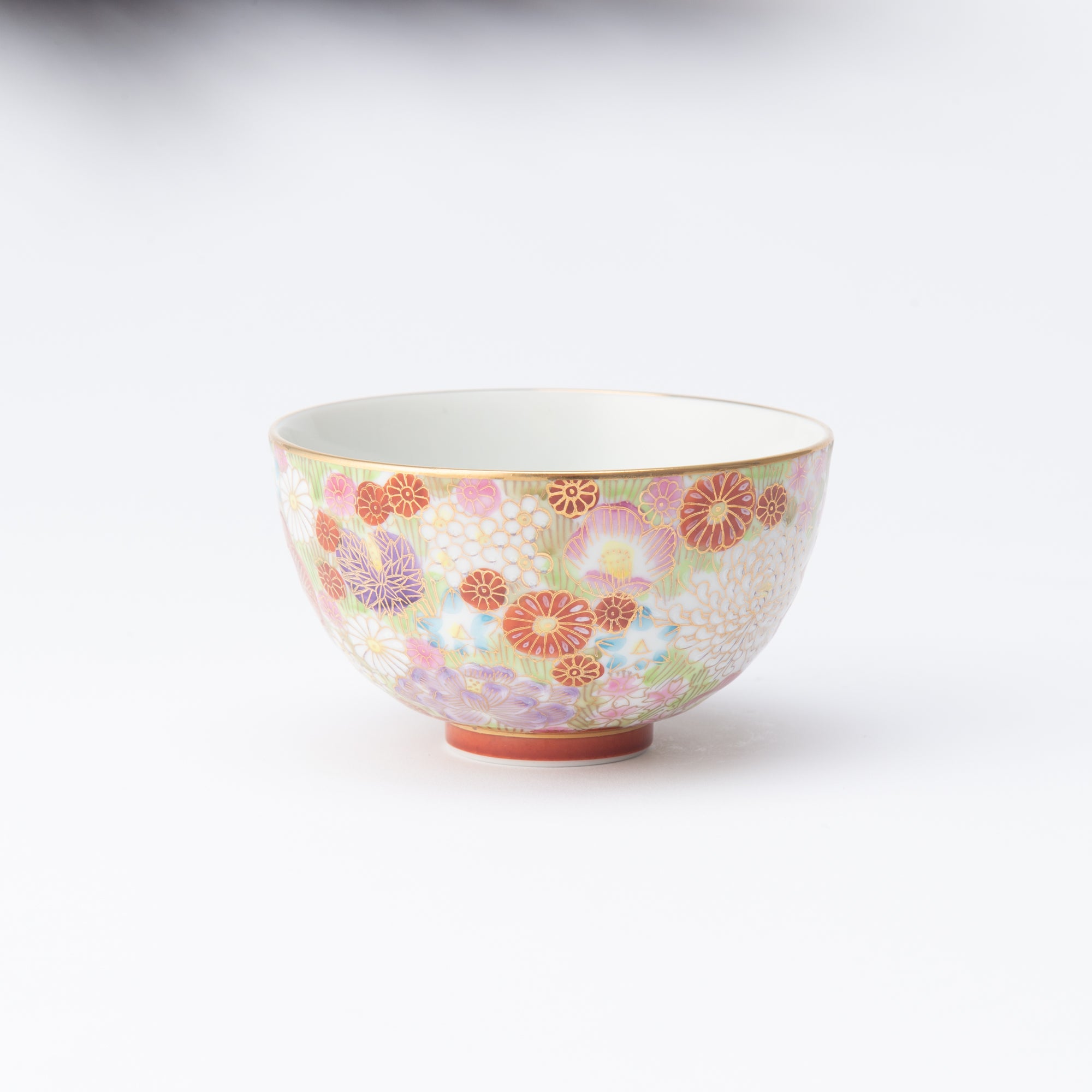 Taishi Kiln Hanazume Kutani Hanazume Japanese Rice Bowl - MUSUBI KILN - Quality Japanese Tableware and Gift