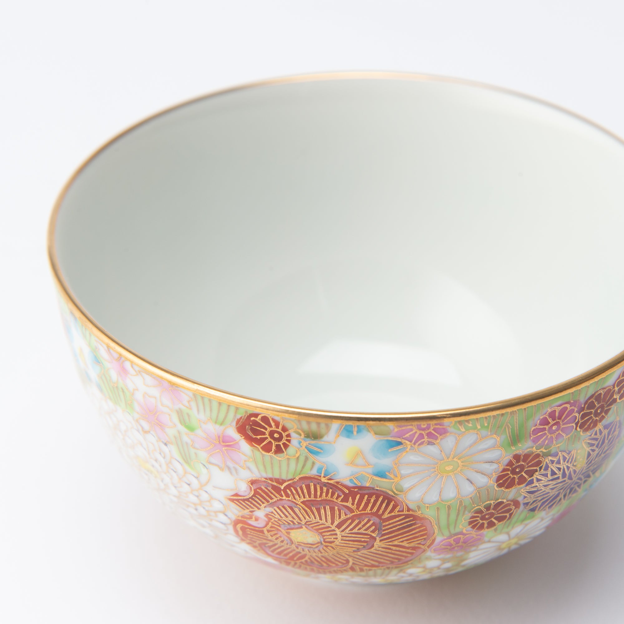 Taishi Kiln Hanazume Kutani Hanazume Japanese Rice Bowl - MUSUBI KILN - Quality Japanese Tableware and Gift