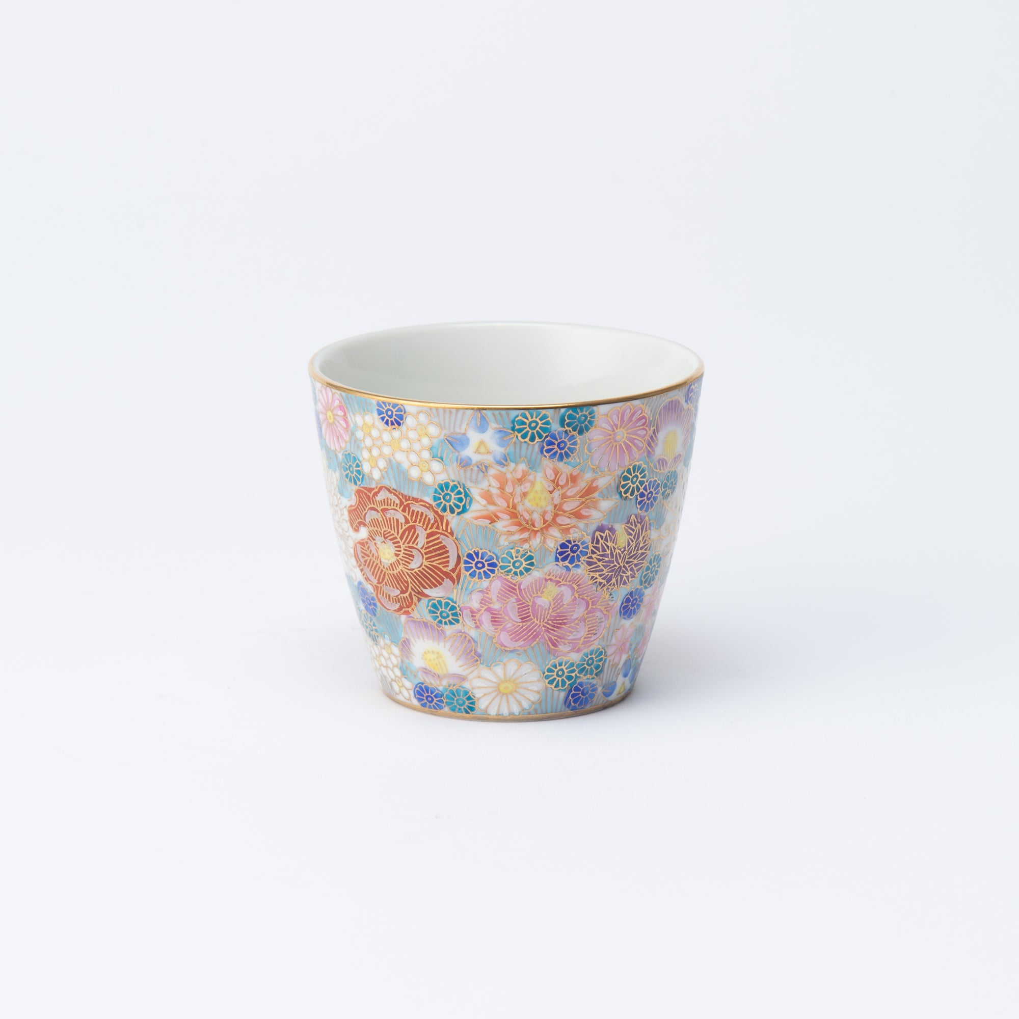 Taza floral con borde dorado de Hanazume