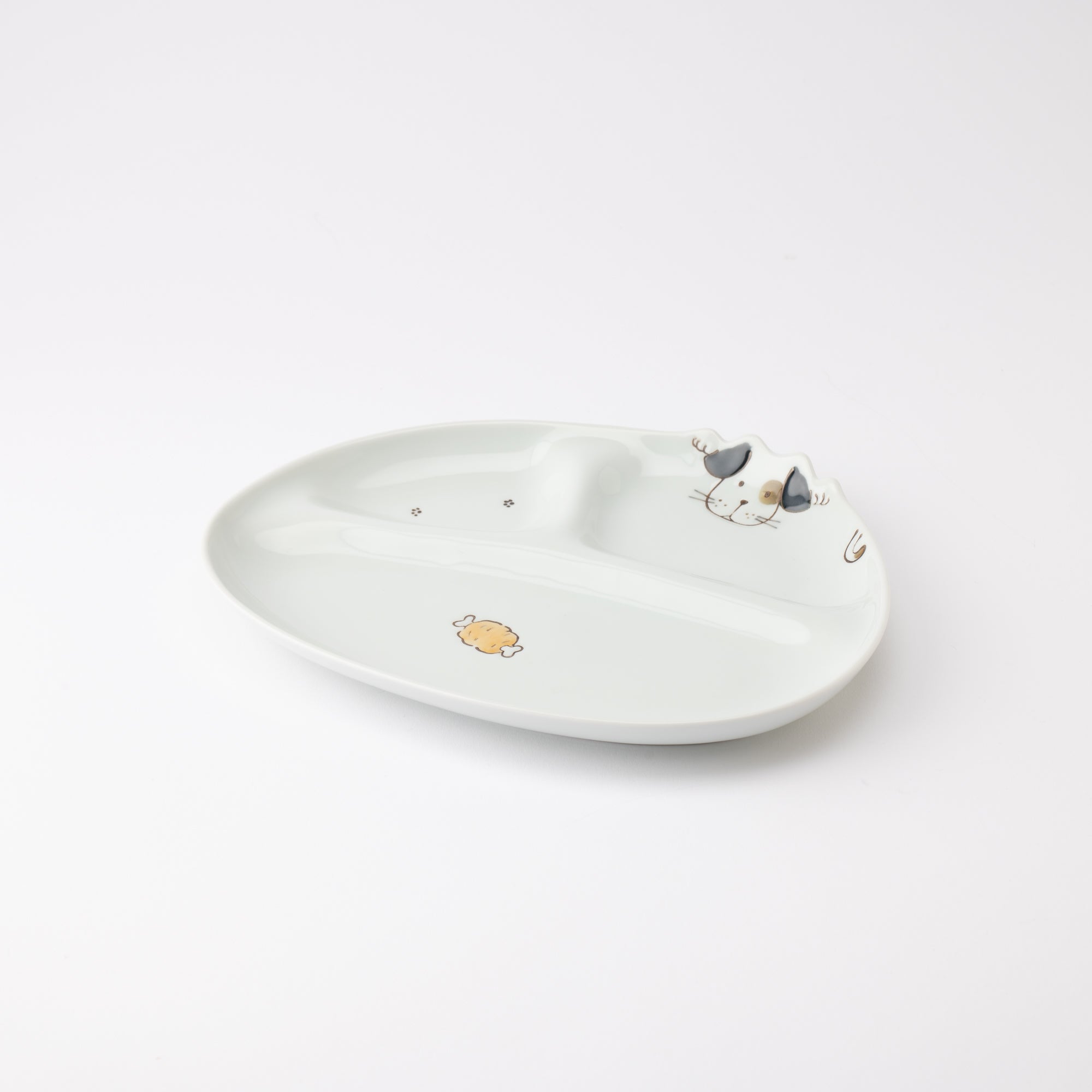 Plato dividido infantil con diseño de gato