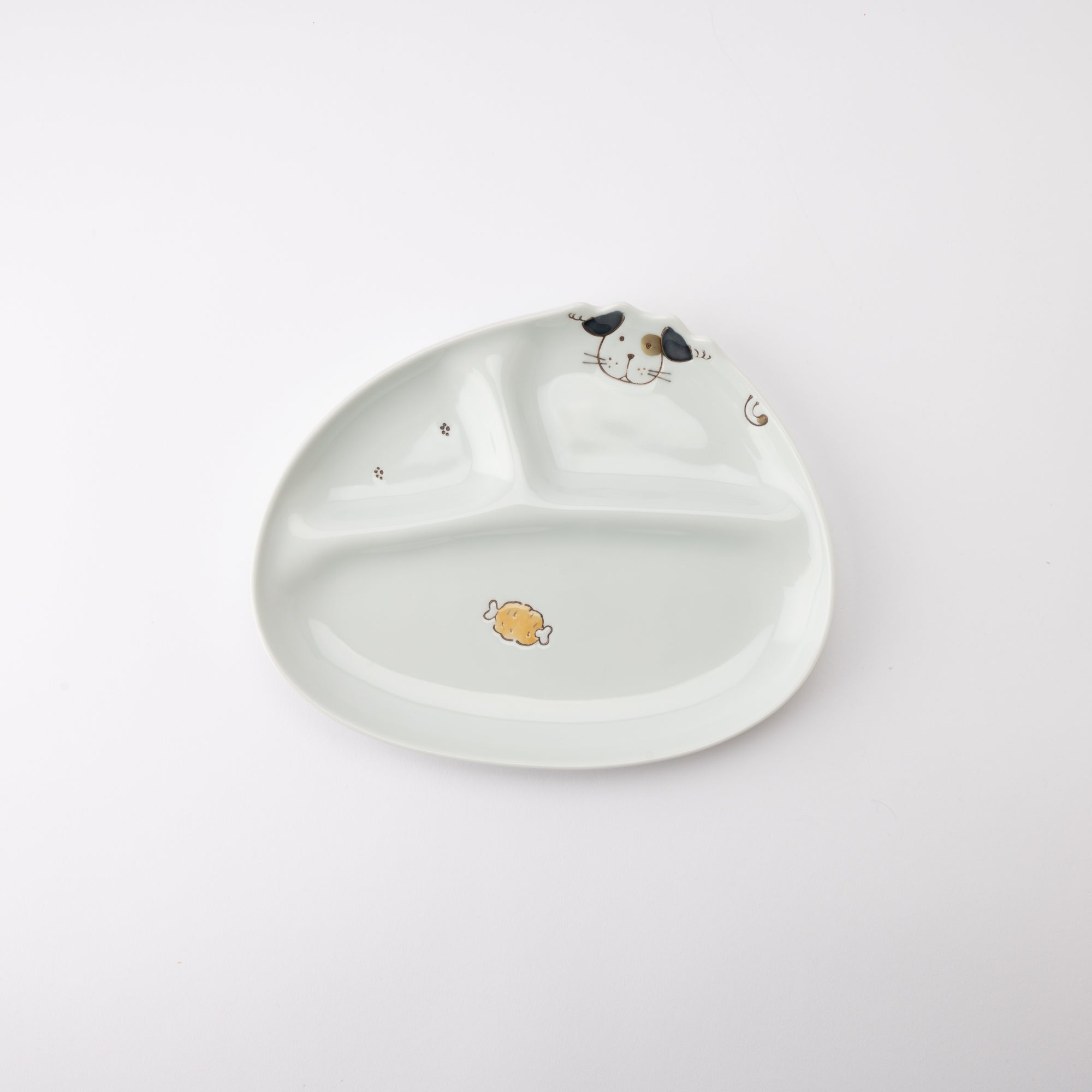 Plato dividido infantil con diseño de gato