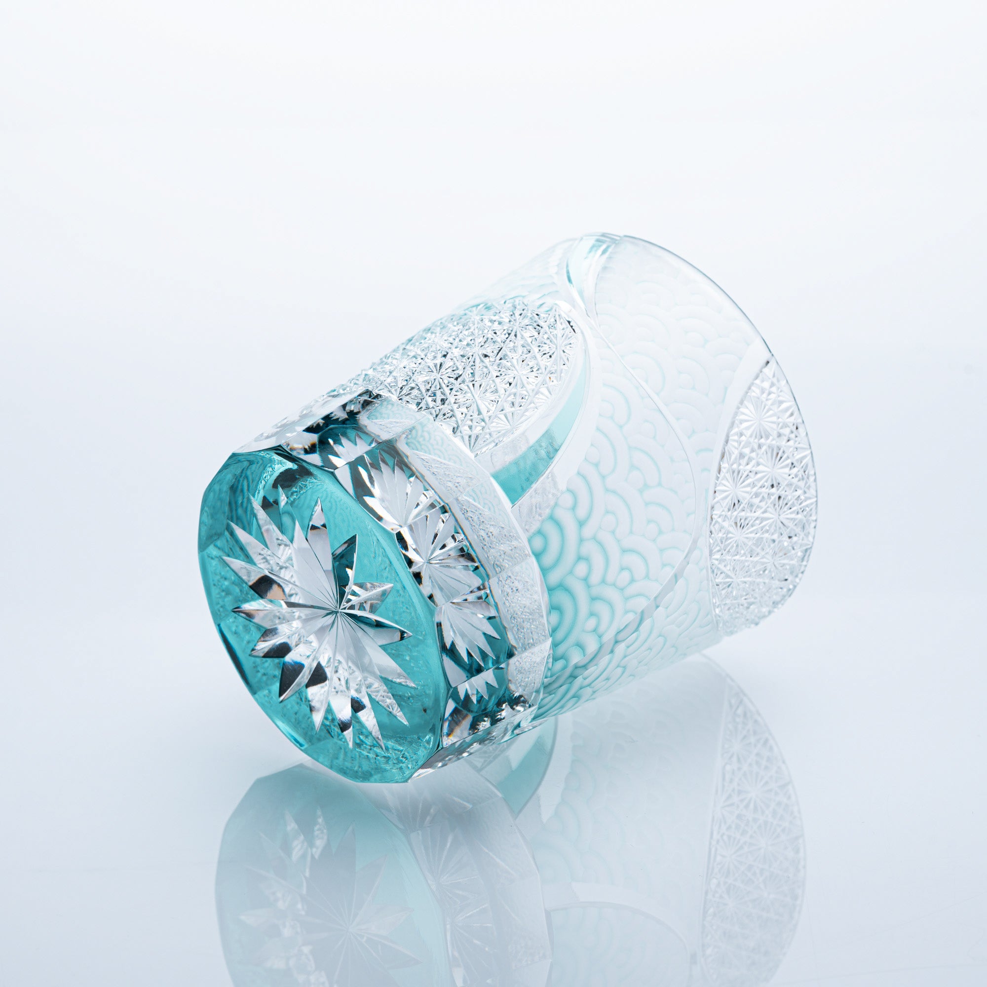 Rolling Waves Edo Kiriko Whiskey Glass
