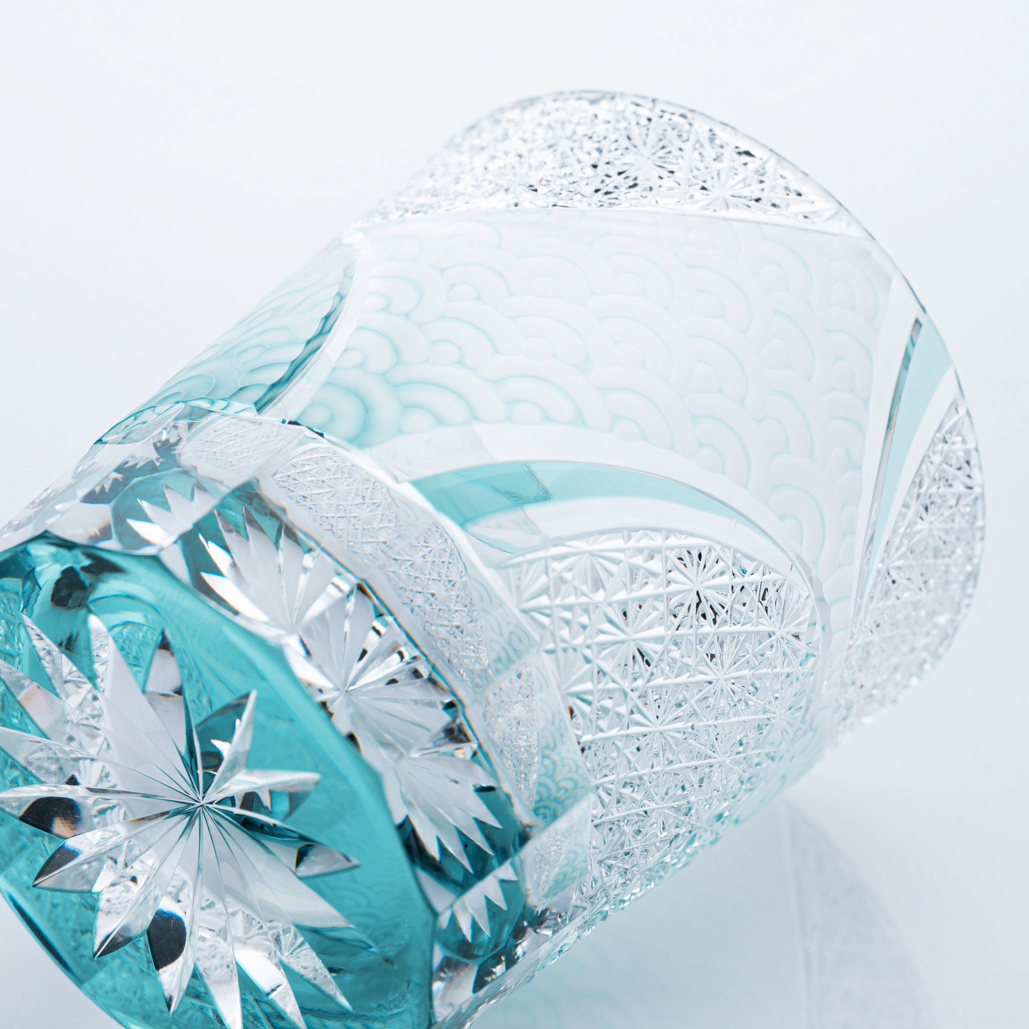 Rolling Waves Edo Kiriko Whiskey Glass