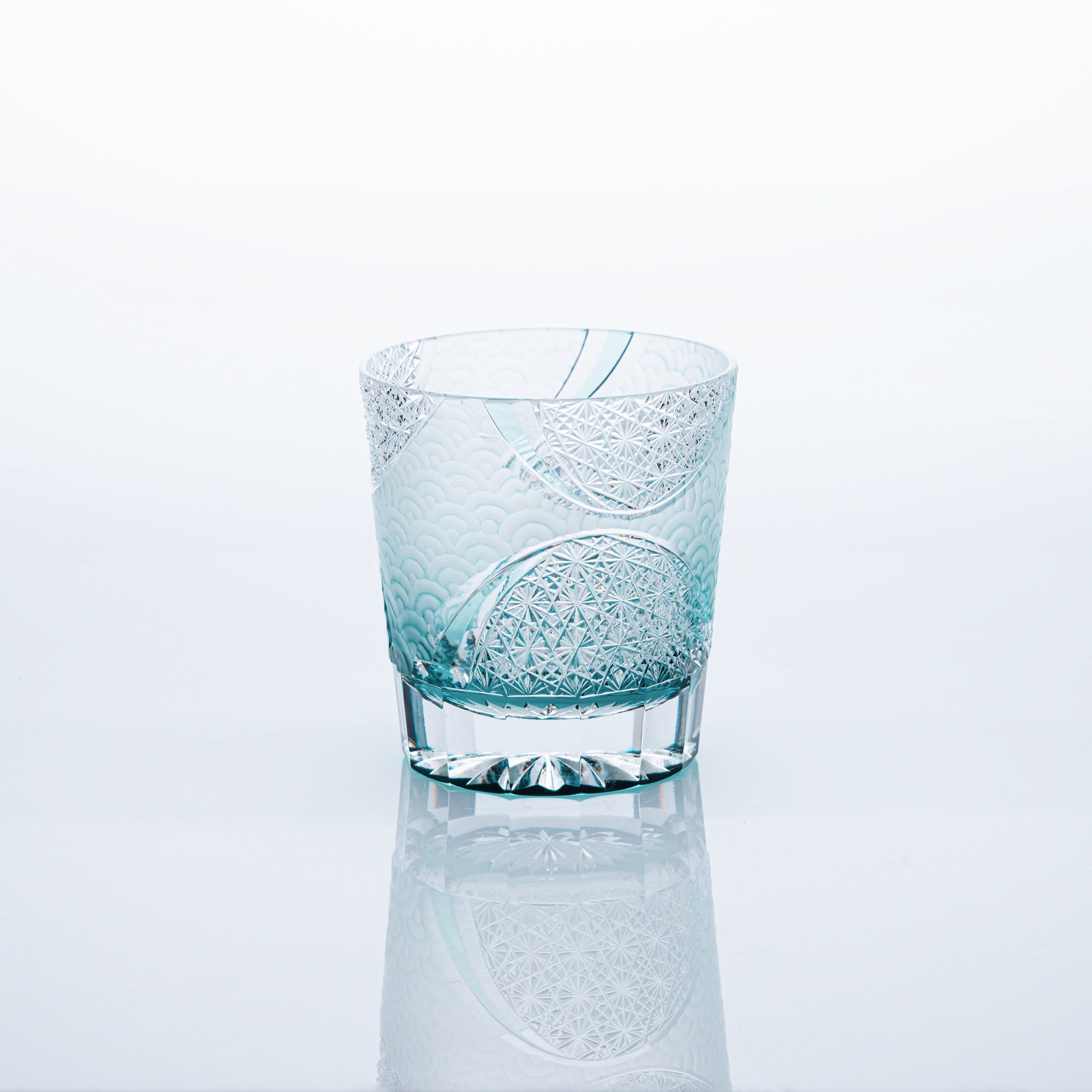 Rolling Waves Edo Kiriko Whiskey Glass
