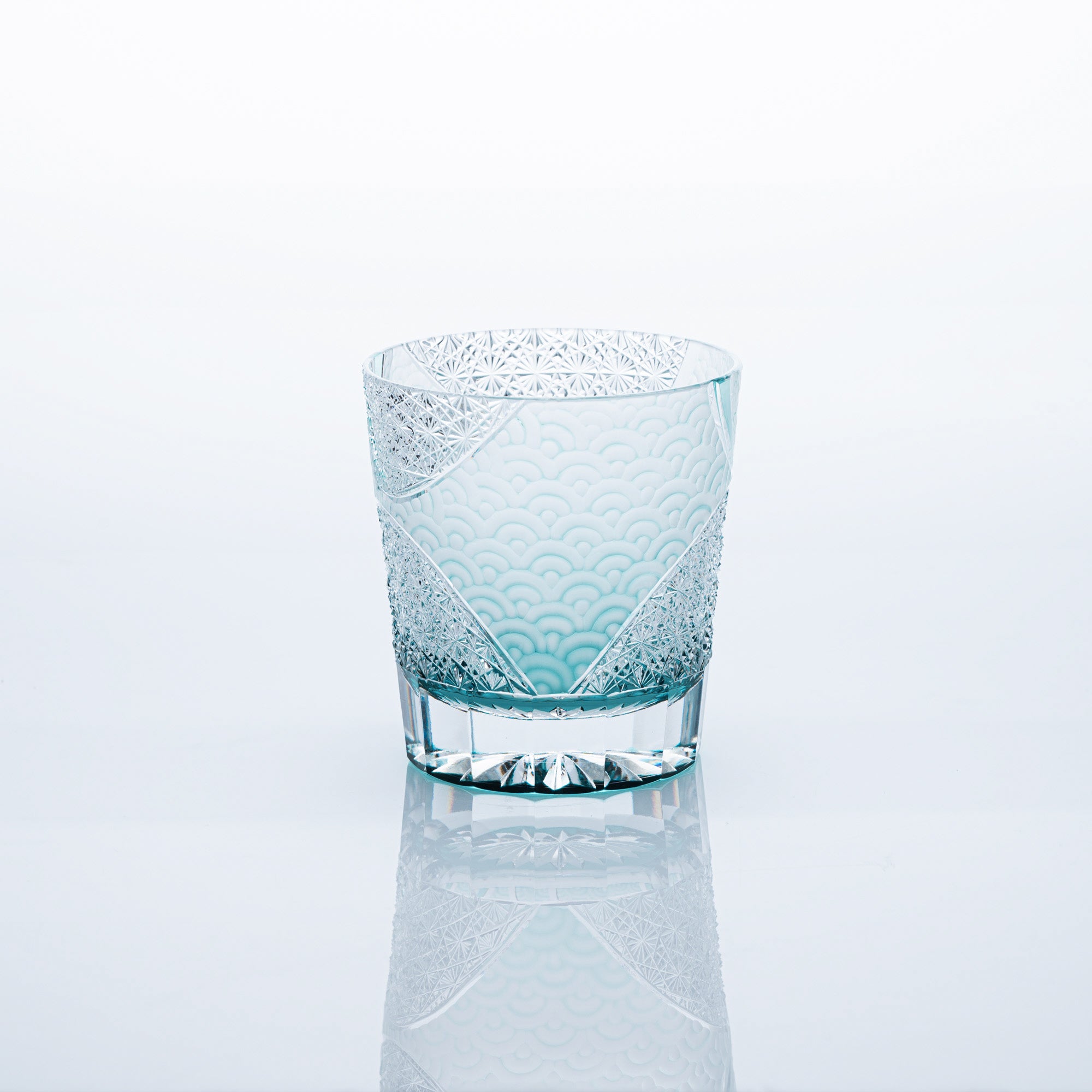 Rolling Waves Edo Kiriko Whiskey Glass