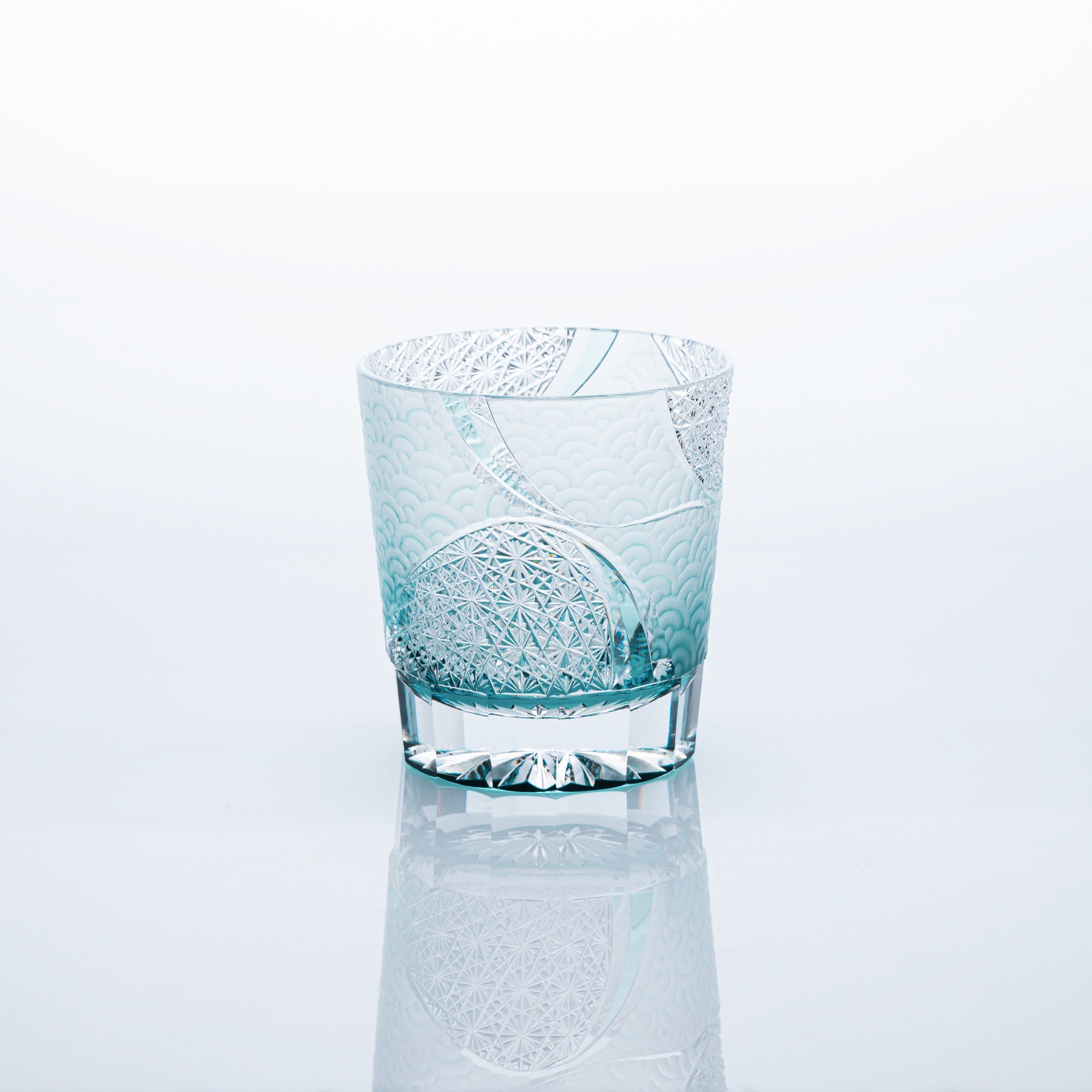 Rolling Waves Edo Kiriko Whiskey Glass