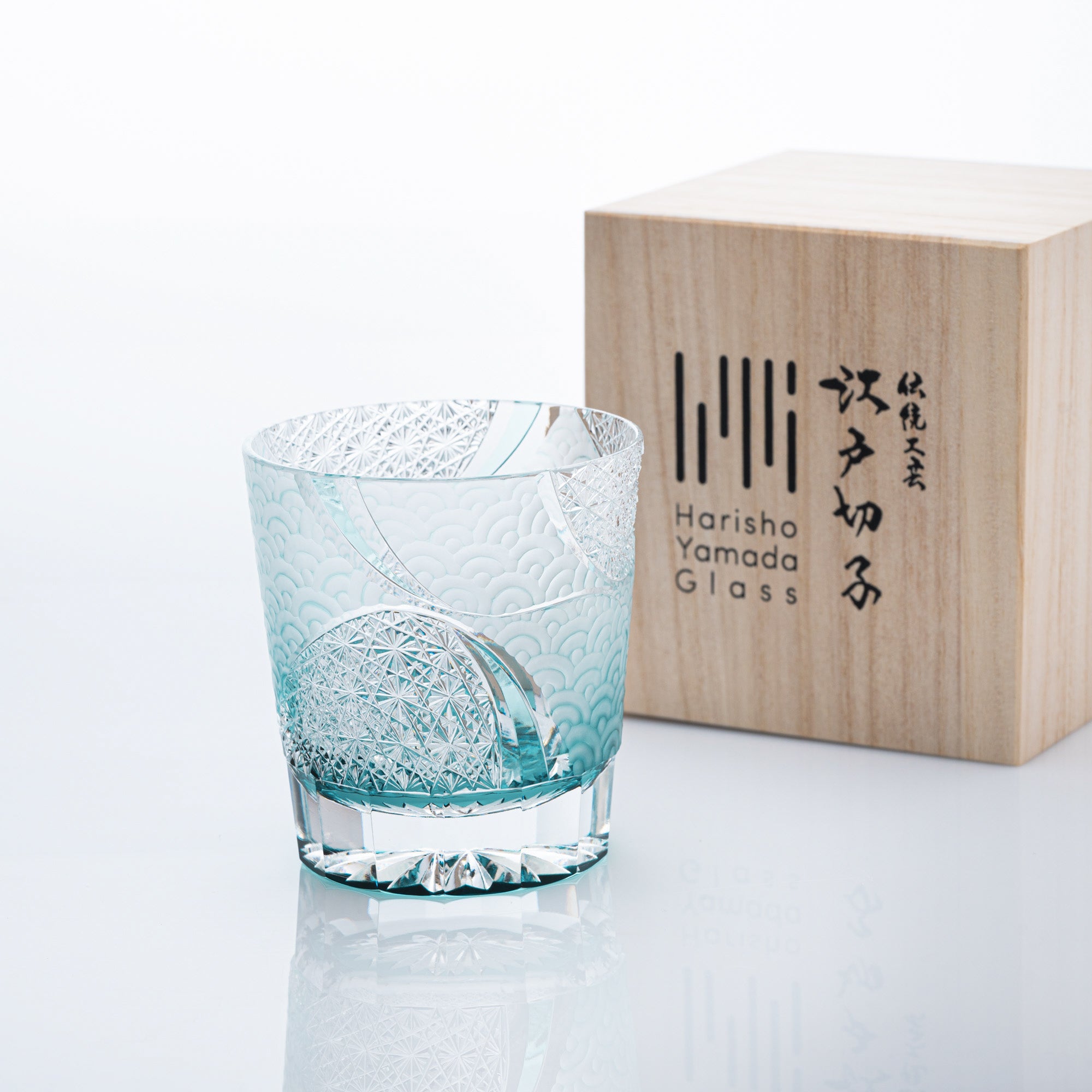 Rolling Waves Edo Kiriko Whiskey Glass