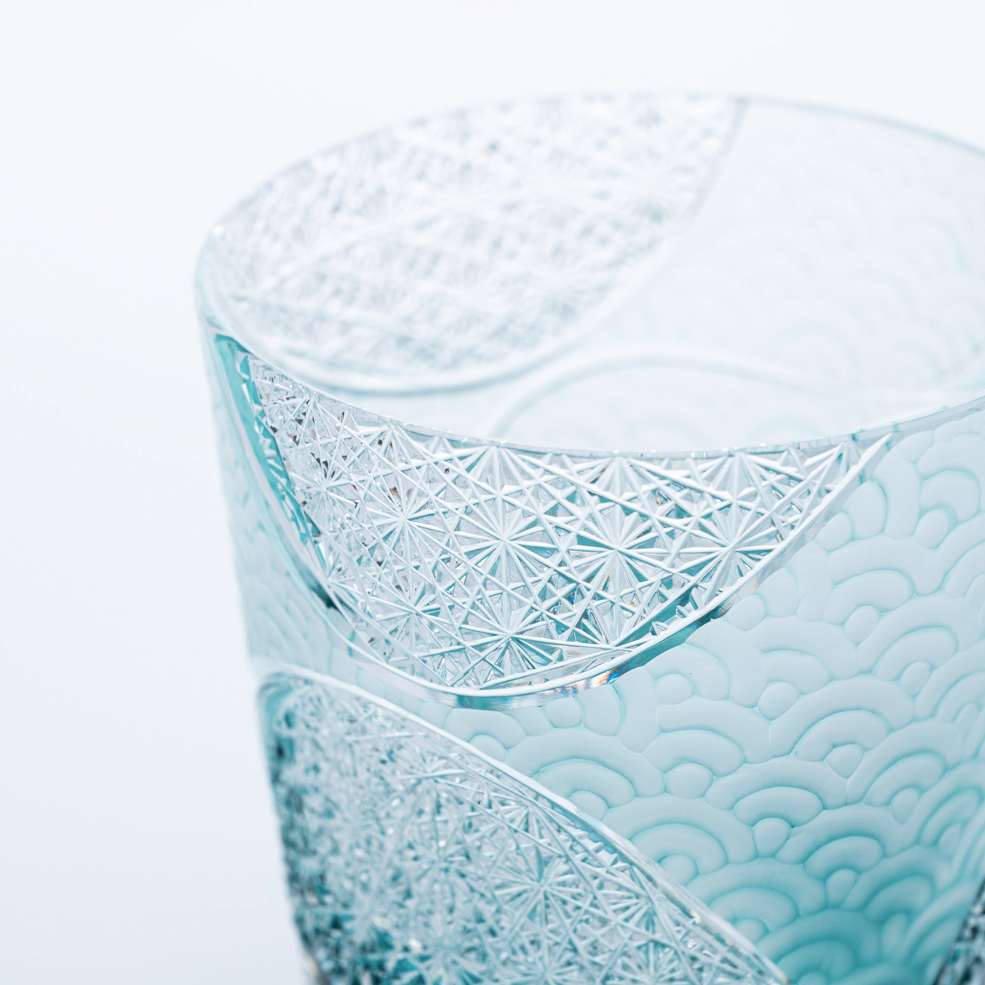 Rolling Waves Edo Kiriko Whiskey Glass