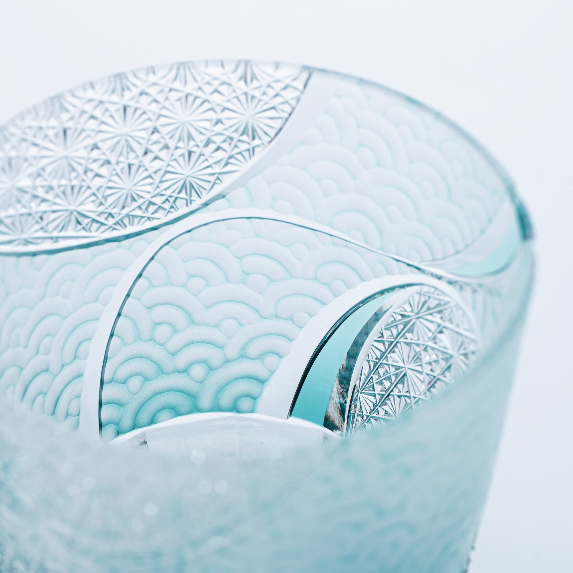 Rolling Waves Edo Kiriko Whiskey Glass