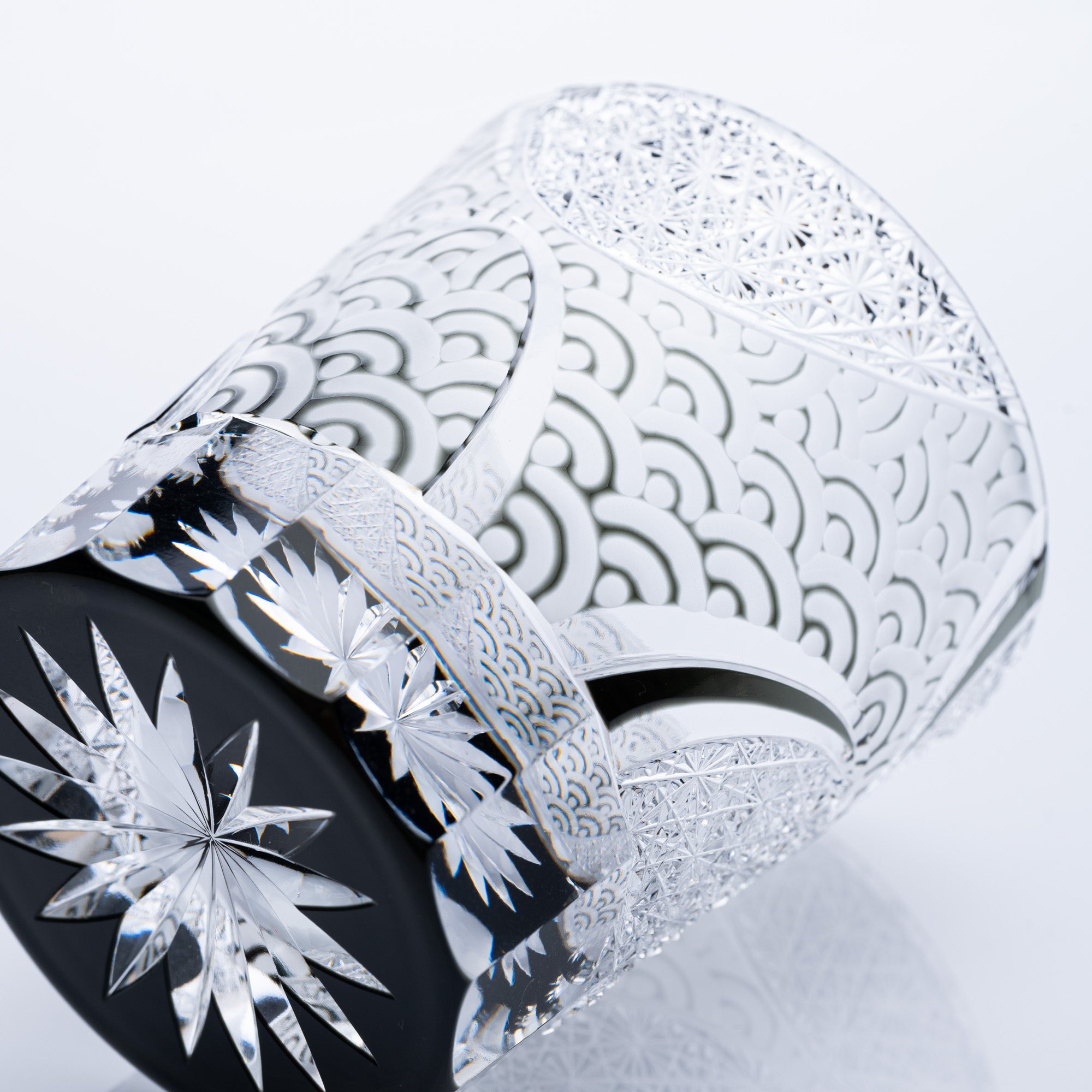 Rolling Waves Edo Kiriko Whiskey Glass