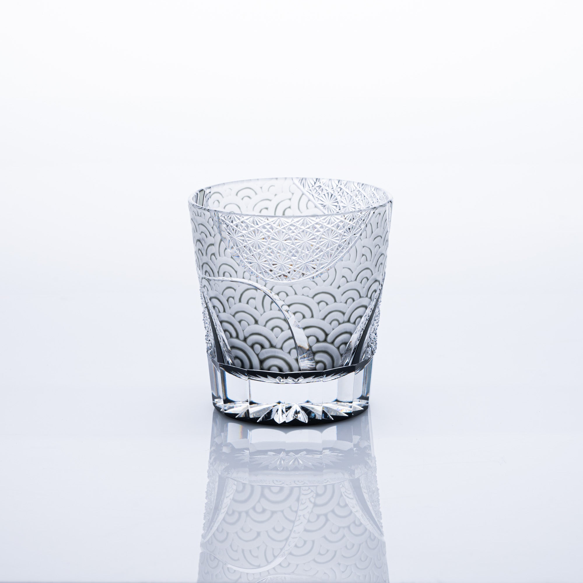 Rolling Waves Edo Kiriko Whiskey Glass