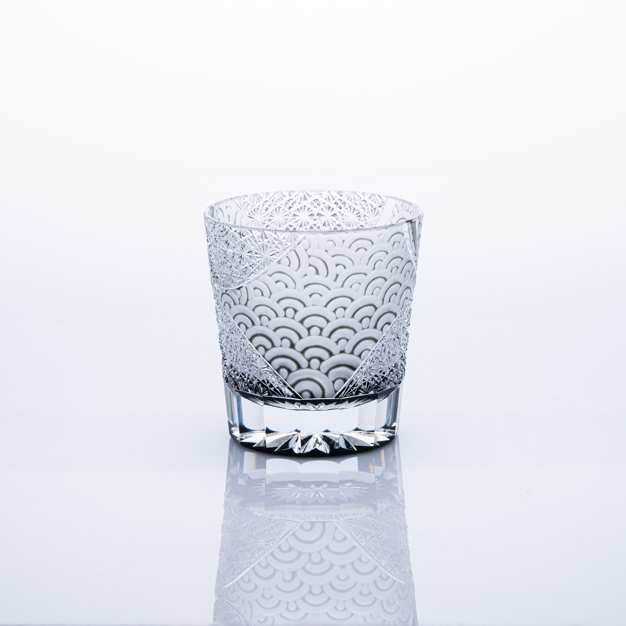 Rolling Waves Edo Kiriko Whiskey Glass