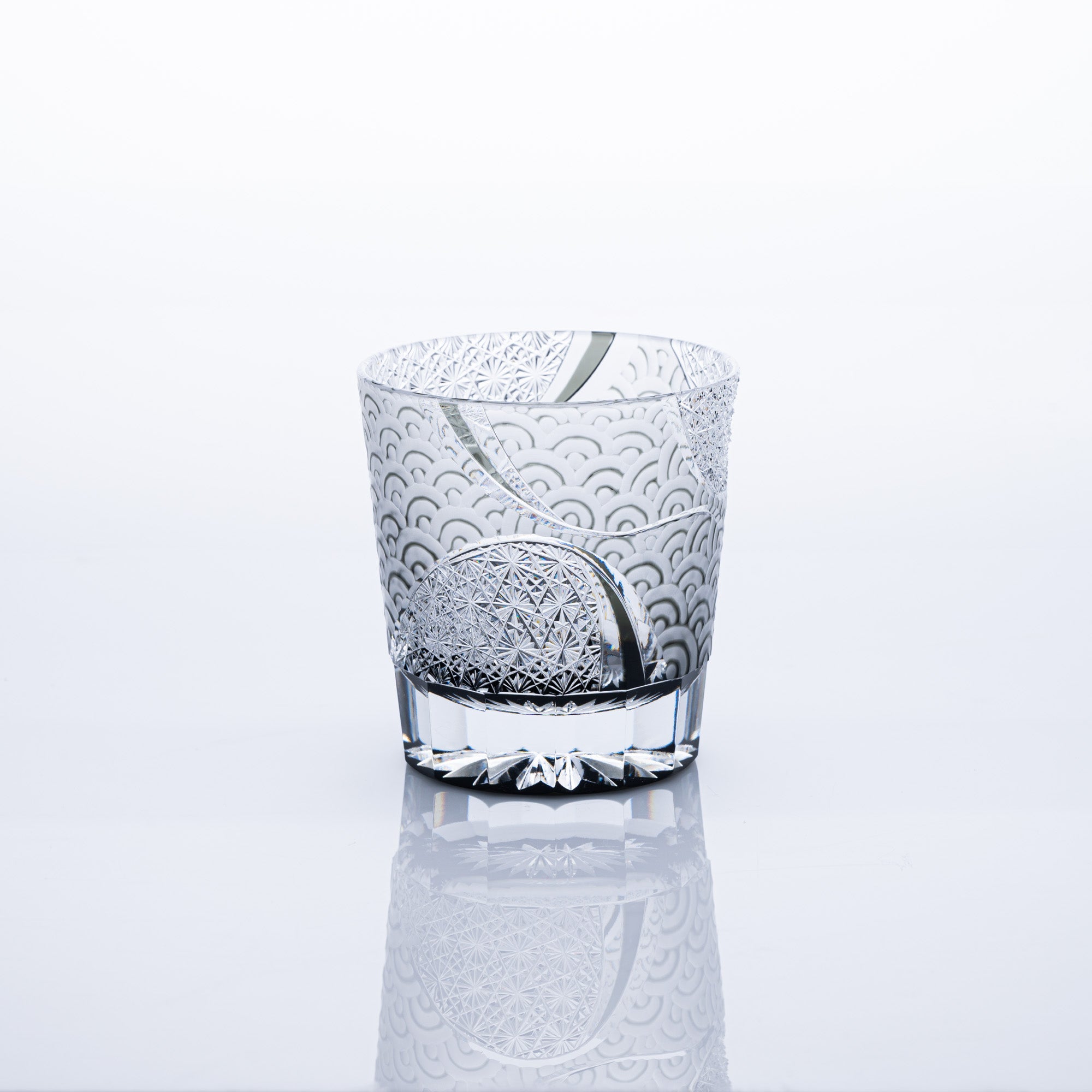 Rolling Waves Edo Kiriko Whiskey Glass