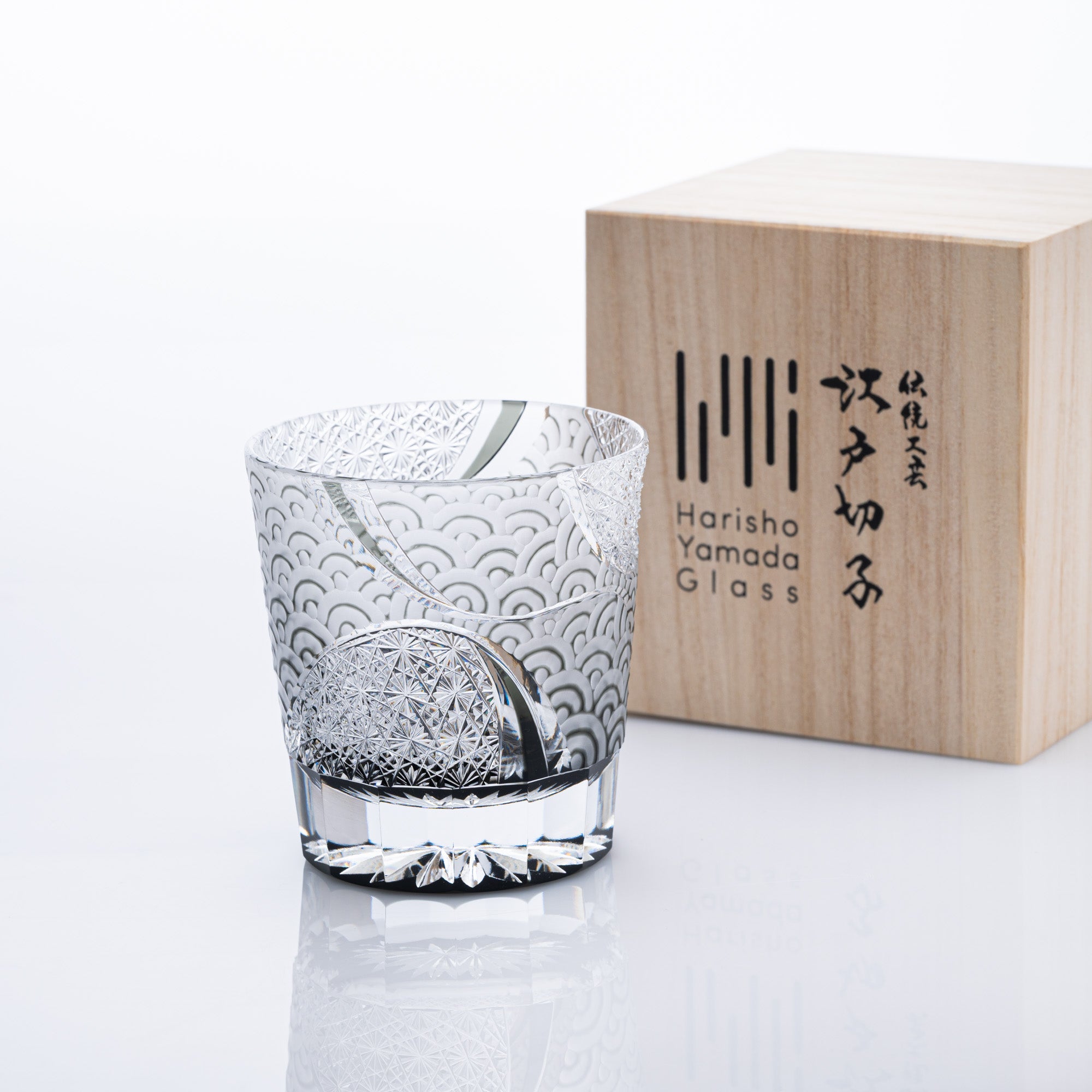 Rolling Waves Edo Kiriko Whiskey Glass