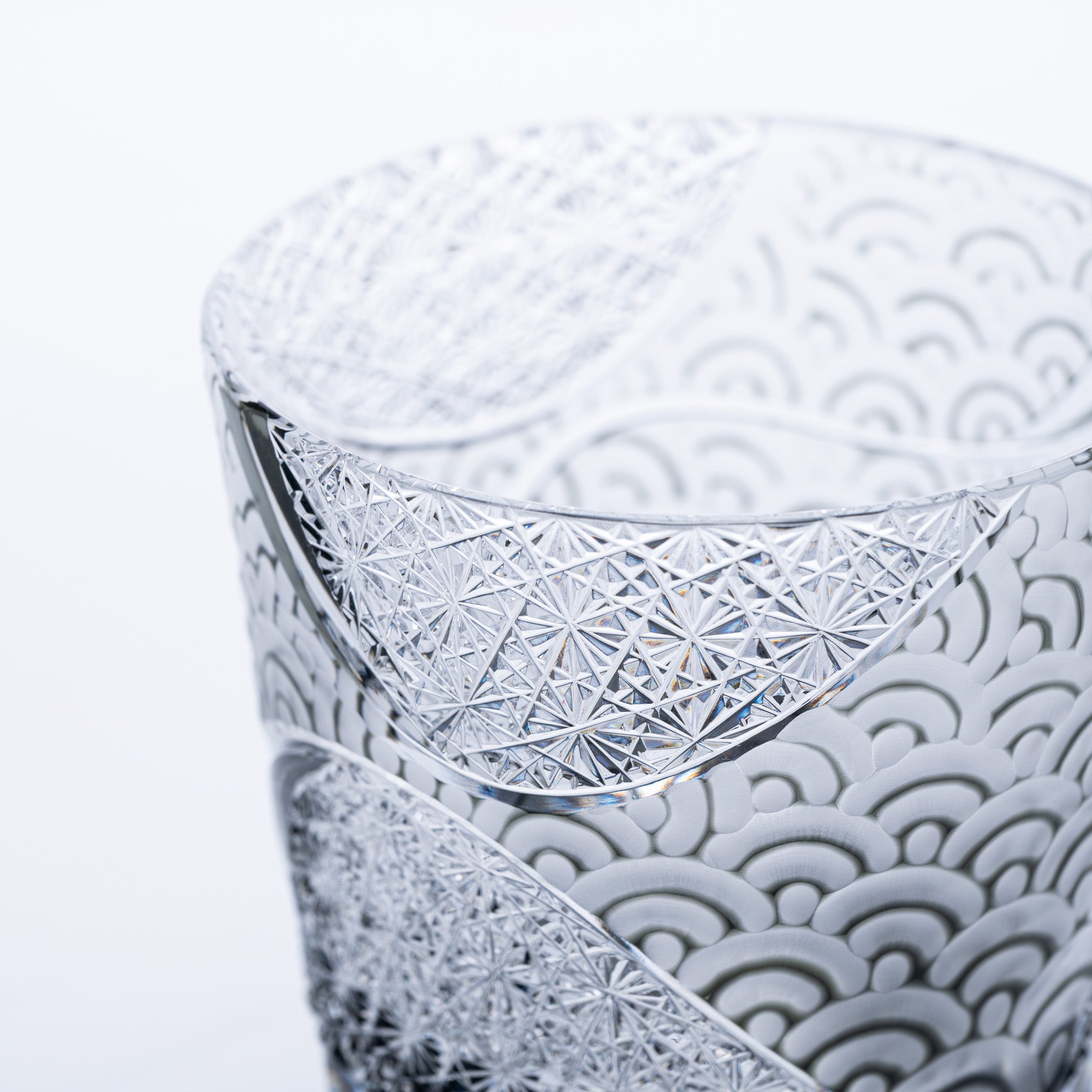 Rolling Waves Edo Kiriko Whiskey Glass