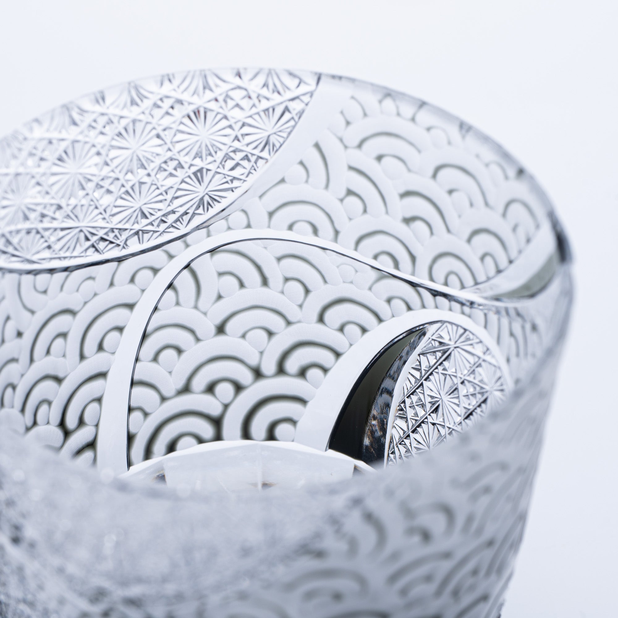 Rolling Waves Edo Kiriko Whiskey Glass