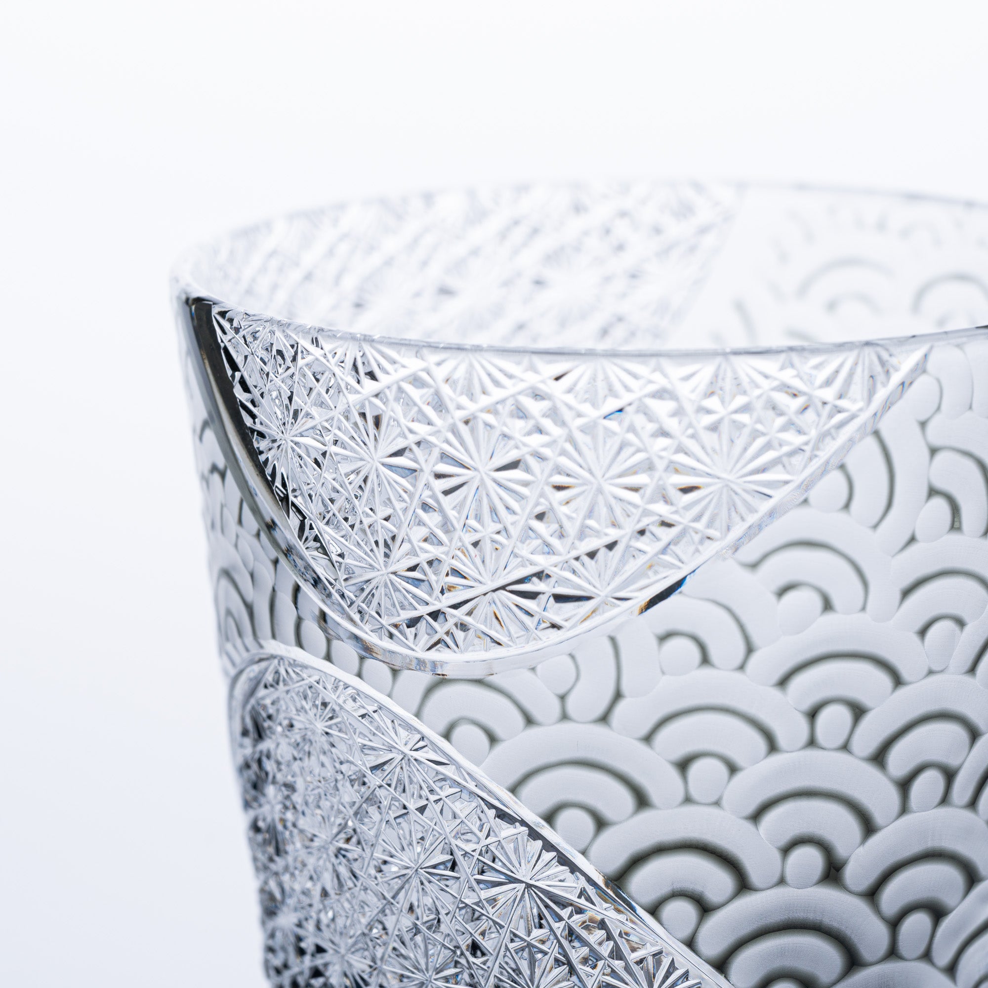Rolling Waves Edo Kiriko Whiskey Glass
