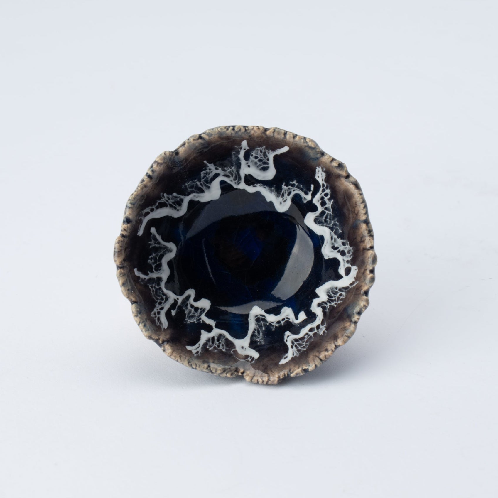 Sazameku Indigo Blue Guinomi Sake Cup
