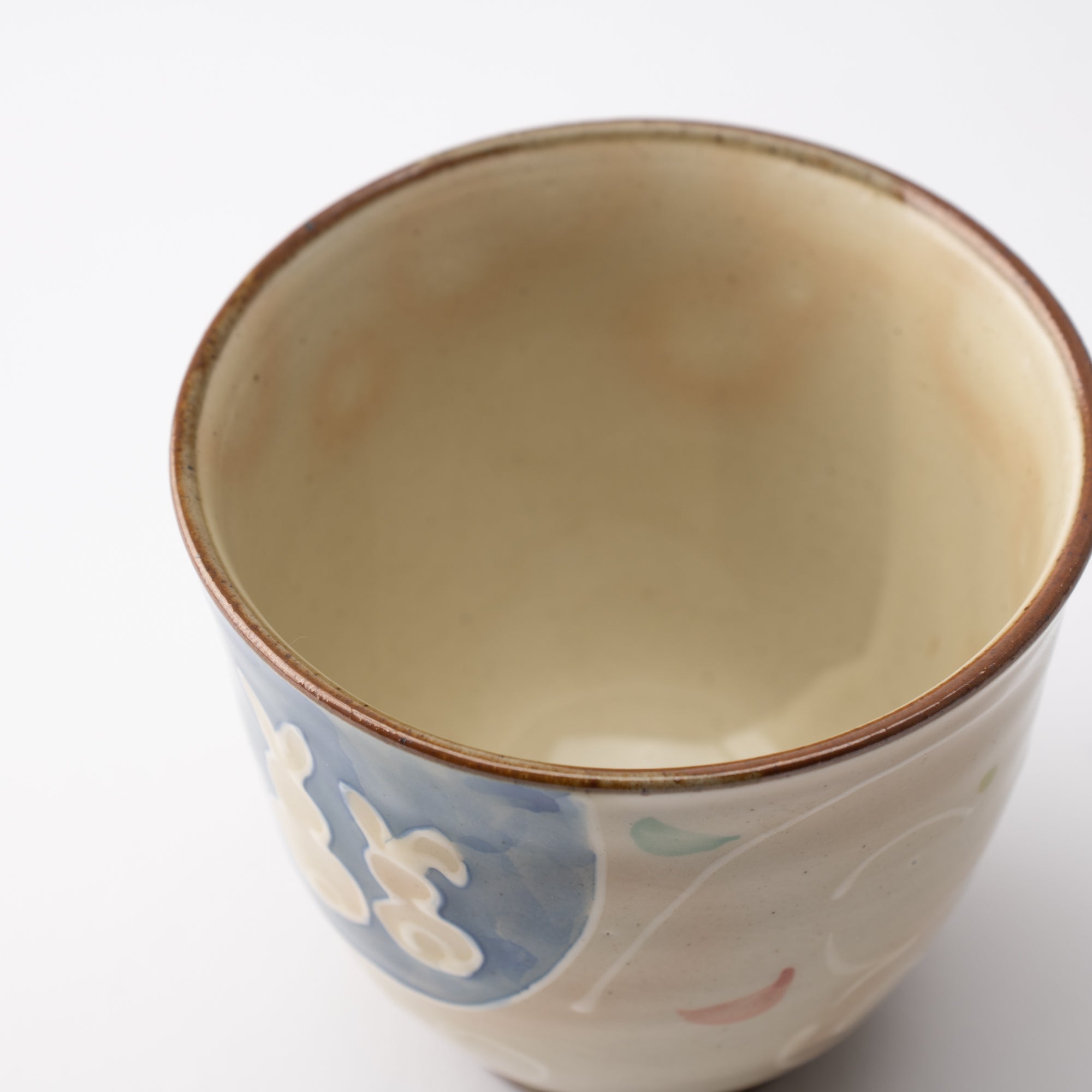 Aizen Kiln Indigo Blue Rabbit Hasami Children's Large Cup - MUSUBI KILN - Quality Japanese Tableware and Gift