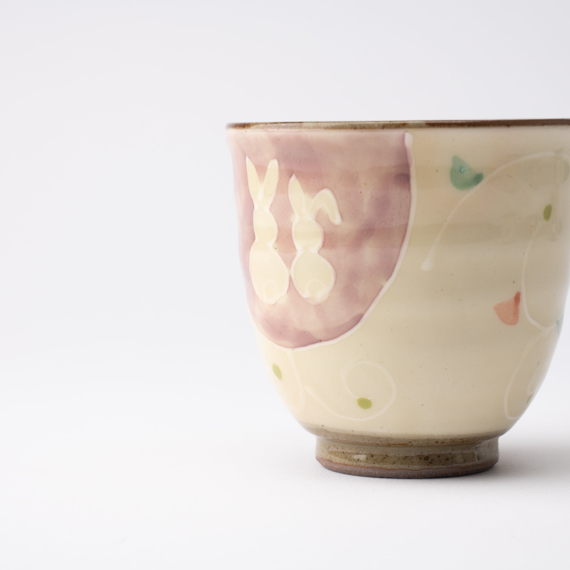 Aizen Kiln Pink Rabbit Hasami Children's Small Cup - MUSUBI KILN - Quality Japanese Tableware and Gift