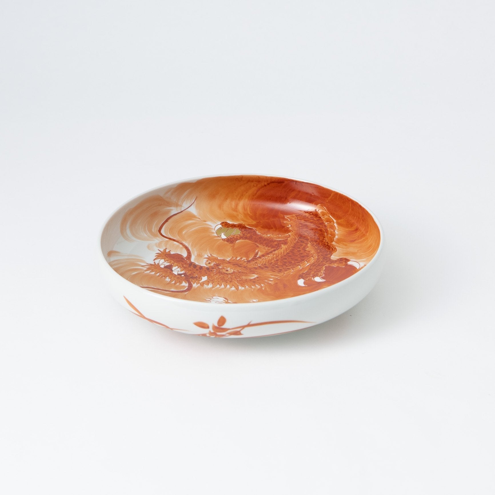 Akae Dragon Kutani Deep Plate - MUSUBI KILN - Quality Japanese Tableware and Gift
