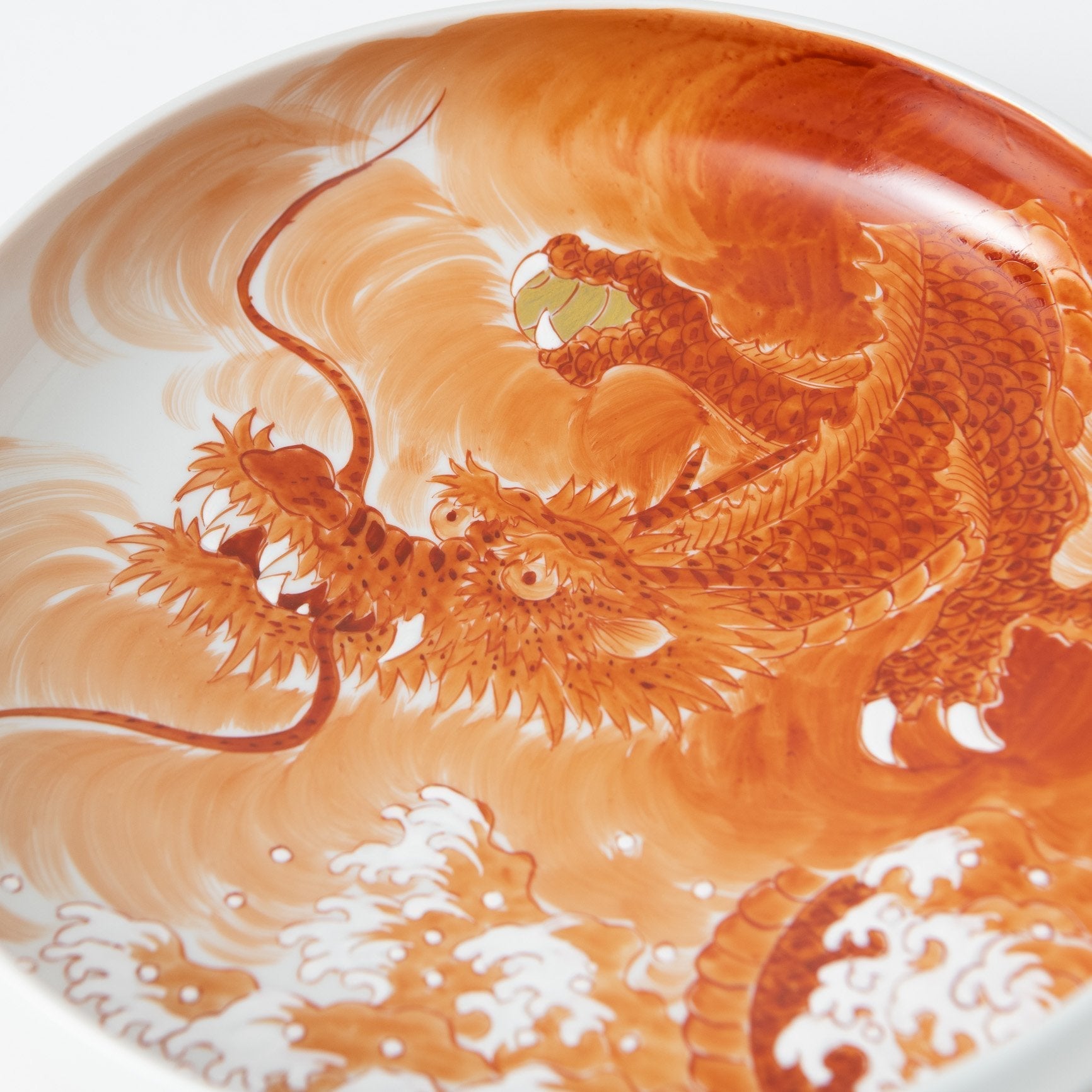 Akae Dragon Kutani Deep Plate - MUSUBI KILN - Quality Japanese Tableware and Gift