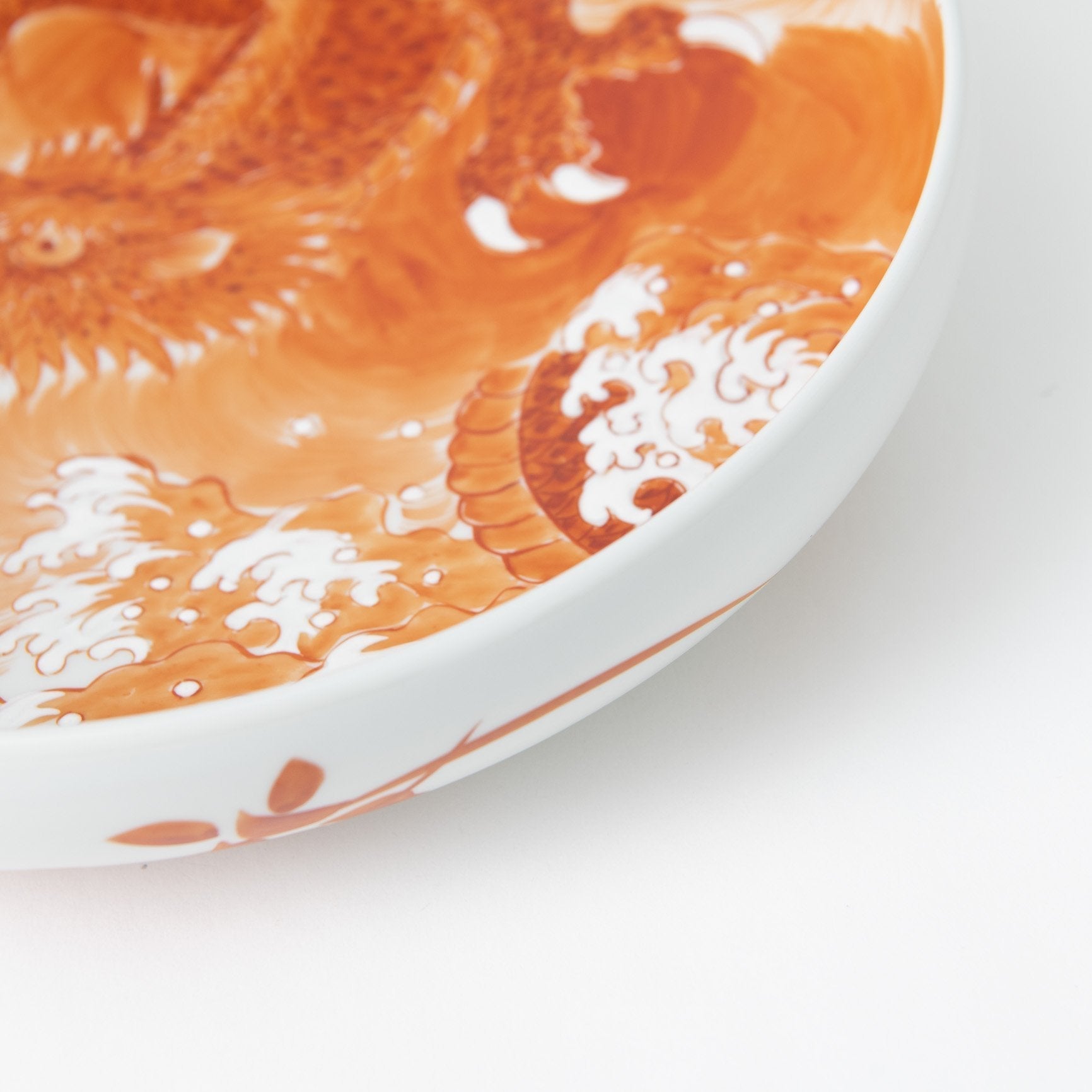 Akae Dragon Kutani Deep Plate - MUSUBI KILN - Quality Japanese Tableware and Gift