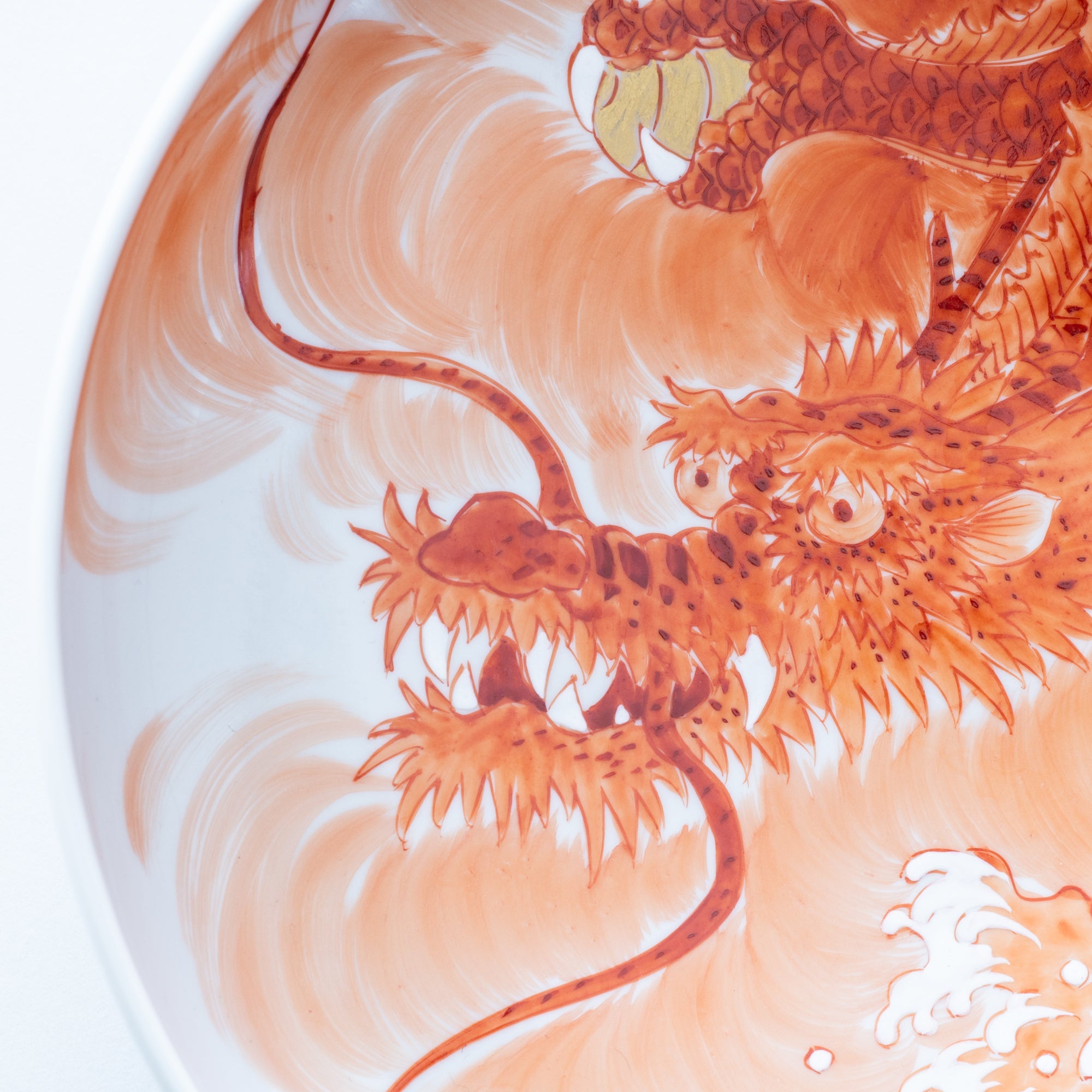 Akae Dragon Kutani Deep Plate - MUSUBI KILN - Quality Japanese Tableware and Gift