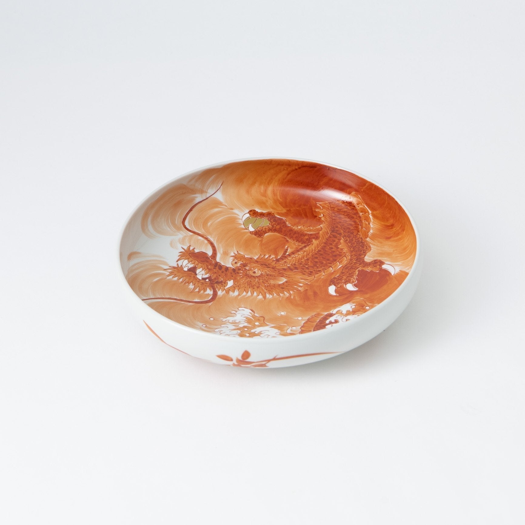 Akae Dragon Kutani Deep Plate - MUSUBI KILN - Quality Japanese Tableware and Gift