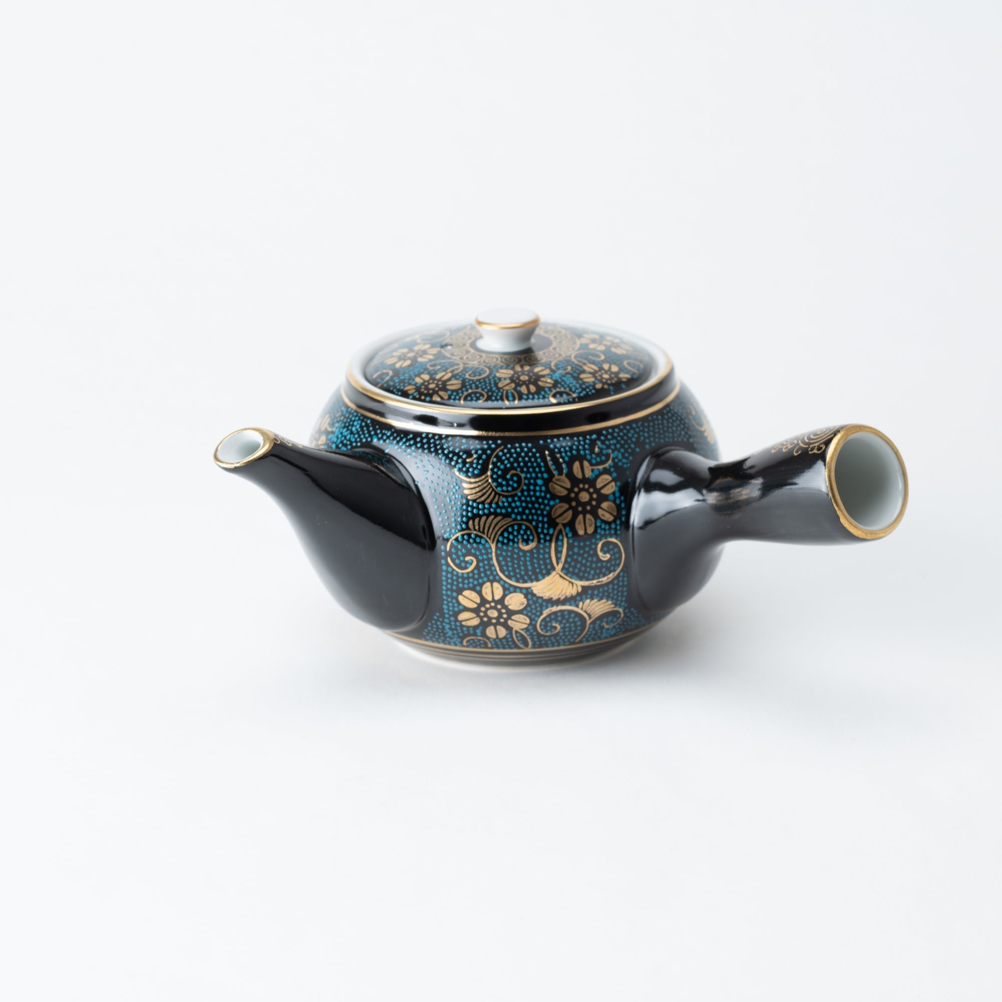 Aochibu and Clematis Kutani Japanese Teapot Set - MUSUBI KILN - Quality Japanese Tableware and Gift
