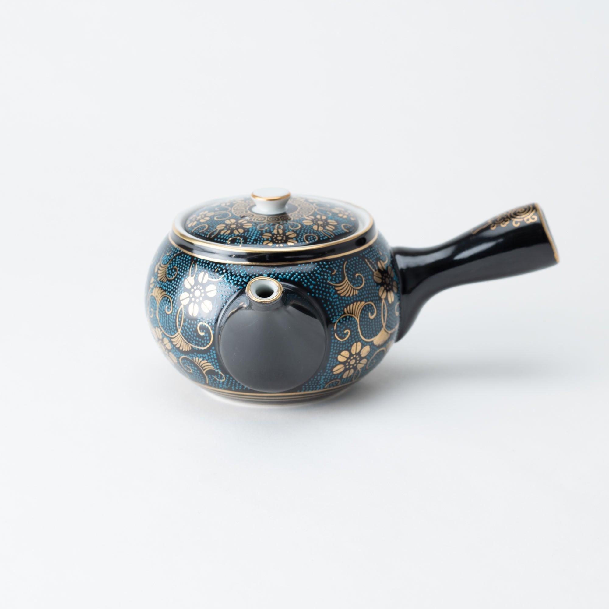 Aochibu and Clematis Kutani Japanese Teapot Set - MUSUBI KILN - Quality Japanese Tableware and Gift