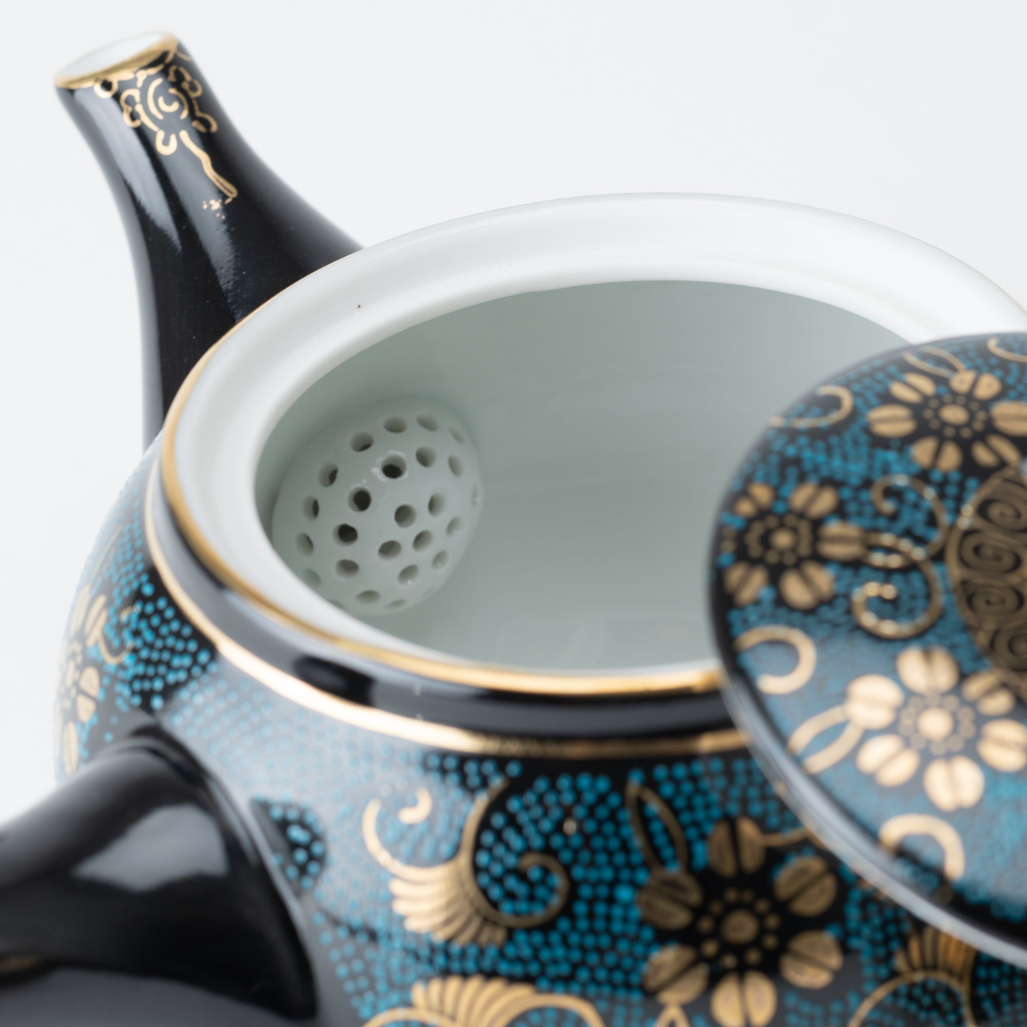 Aochibu and Clematis Kutani Japanese Teapot Set - MUSUBI KILN - Quality Japanese Tableware and Gift