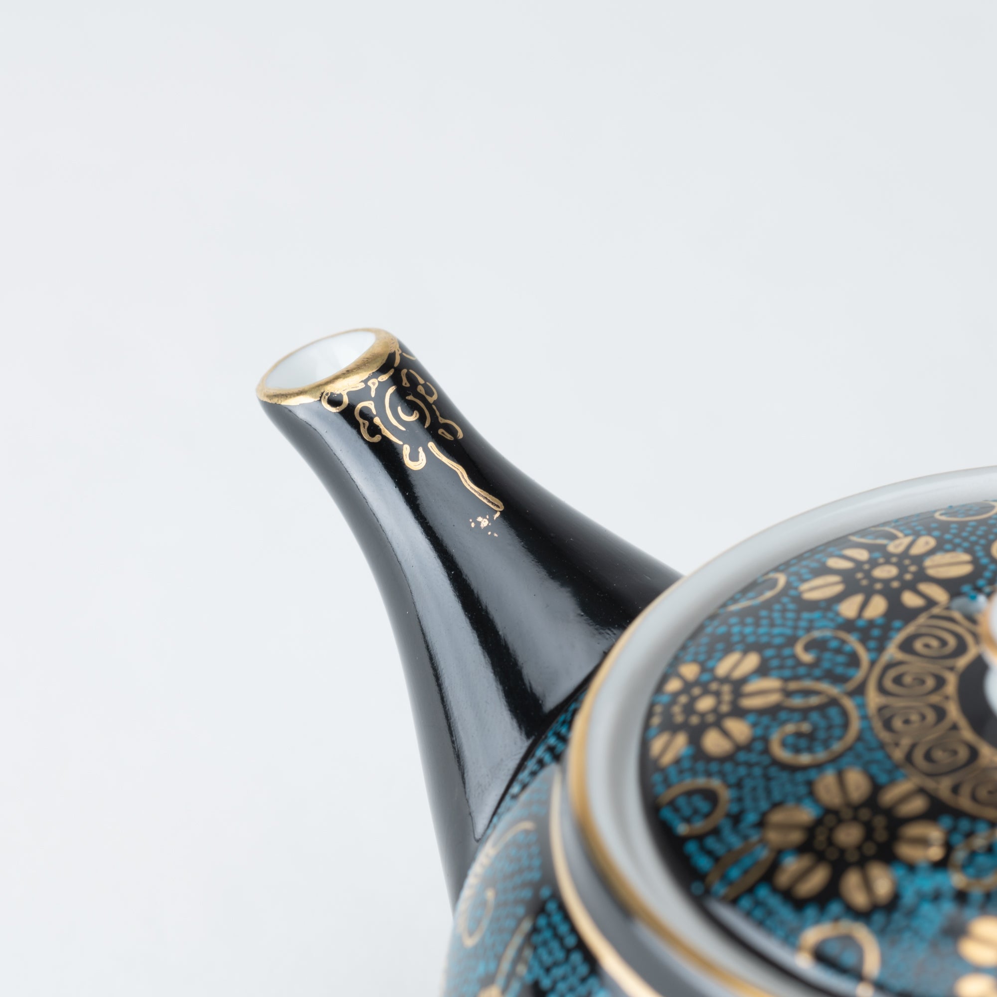 Aochibu and Clematis Kutani Japanese Teapot Set - MUSUBI KILN - Quality Japanese Tableware and Gift