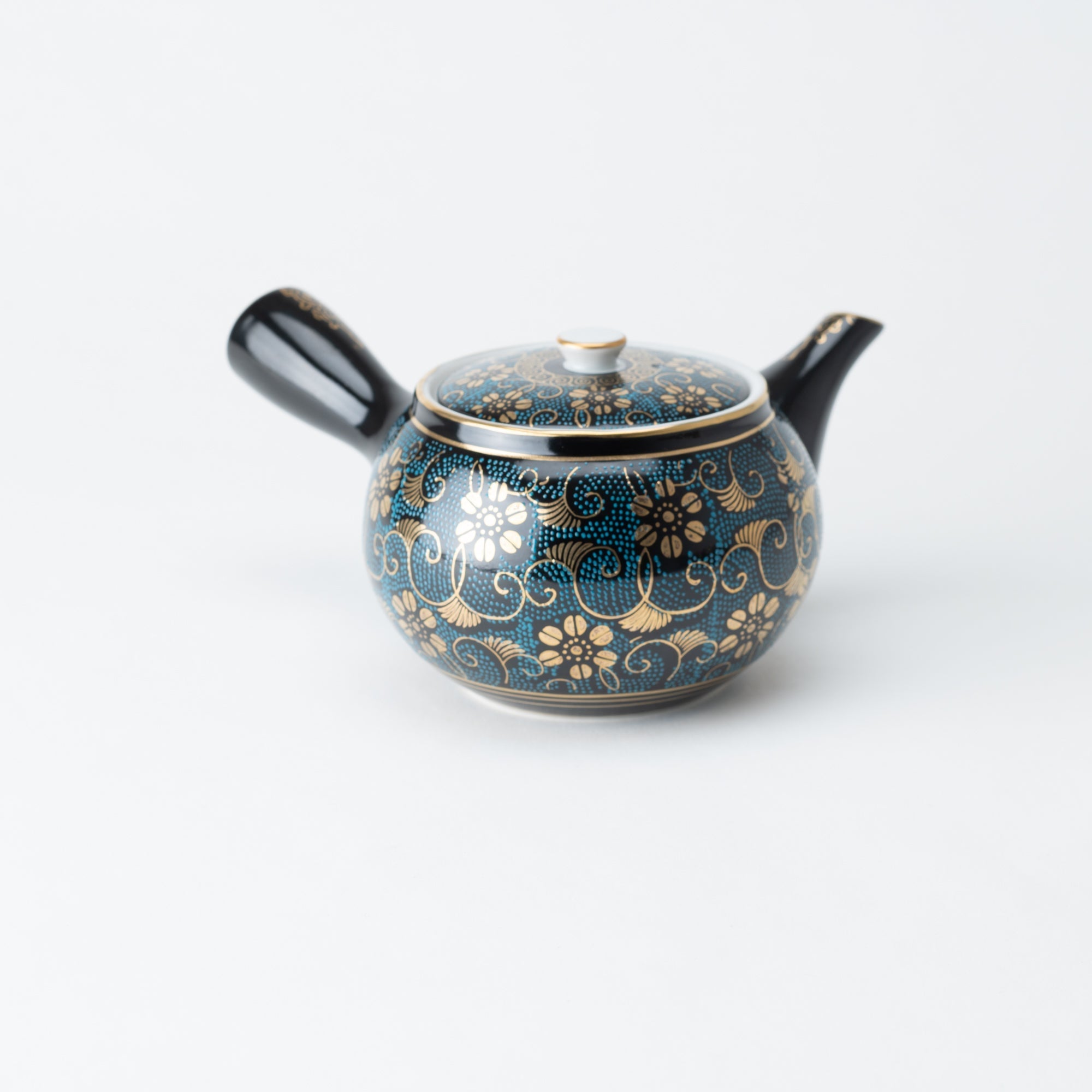Aochibu and Clematis Kutani Japanese Teapot Set - MUSUBI KILN - Quality Japanese Tableware and Gift