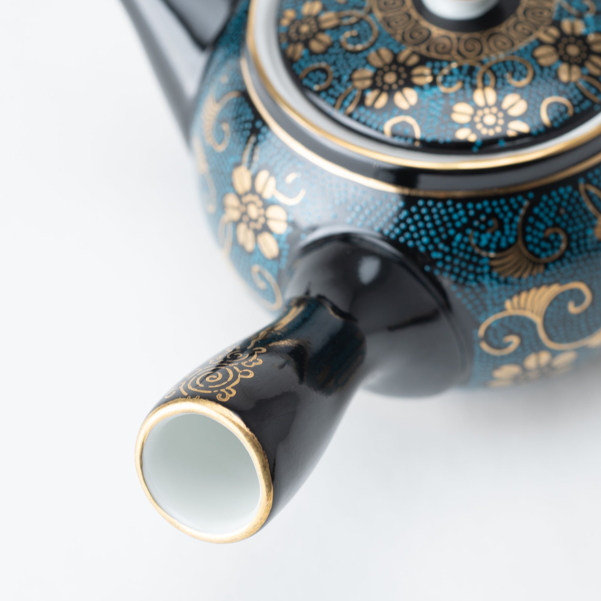 Aochibu and Clematis Kutani Japanese Teapot Set - MUSUBI KILN - Quality Japanese Tableware and Gift