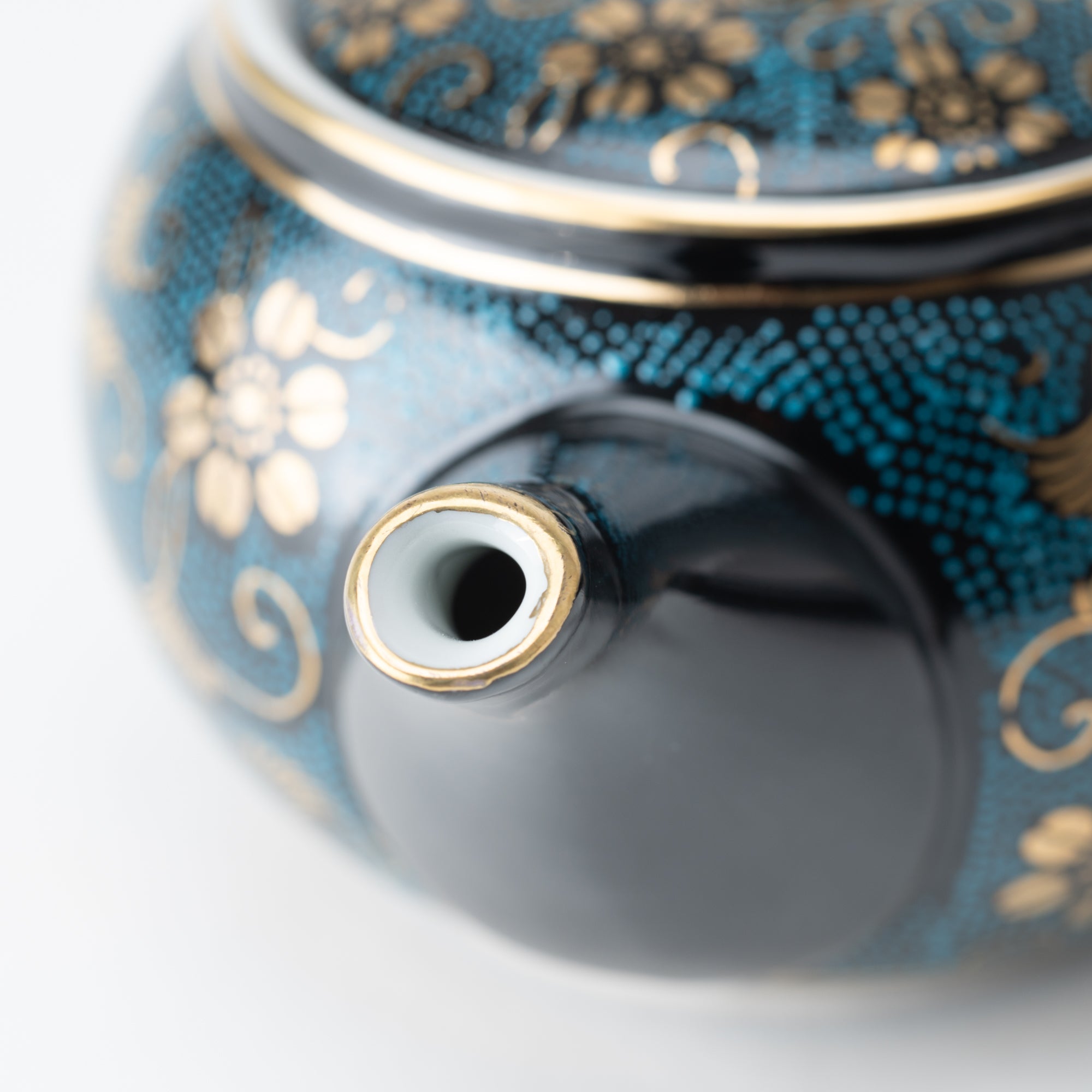Aochibu and Clematis Kutani Japanese Teapot Set - MUSUBI KILN - Quality Japanese Tableware and Gift