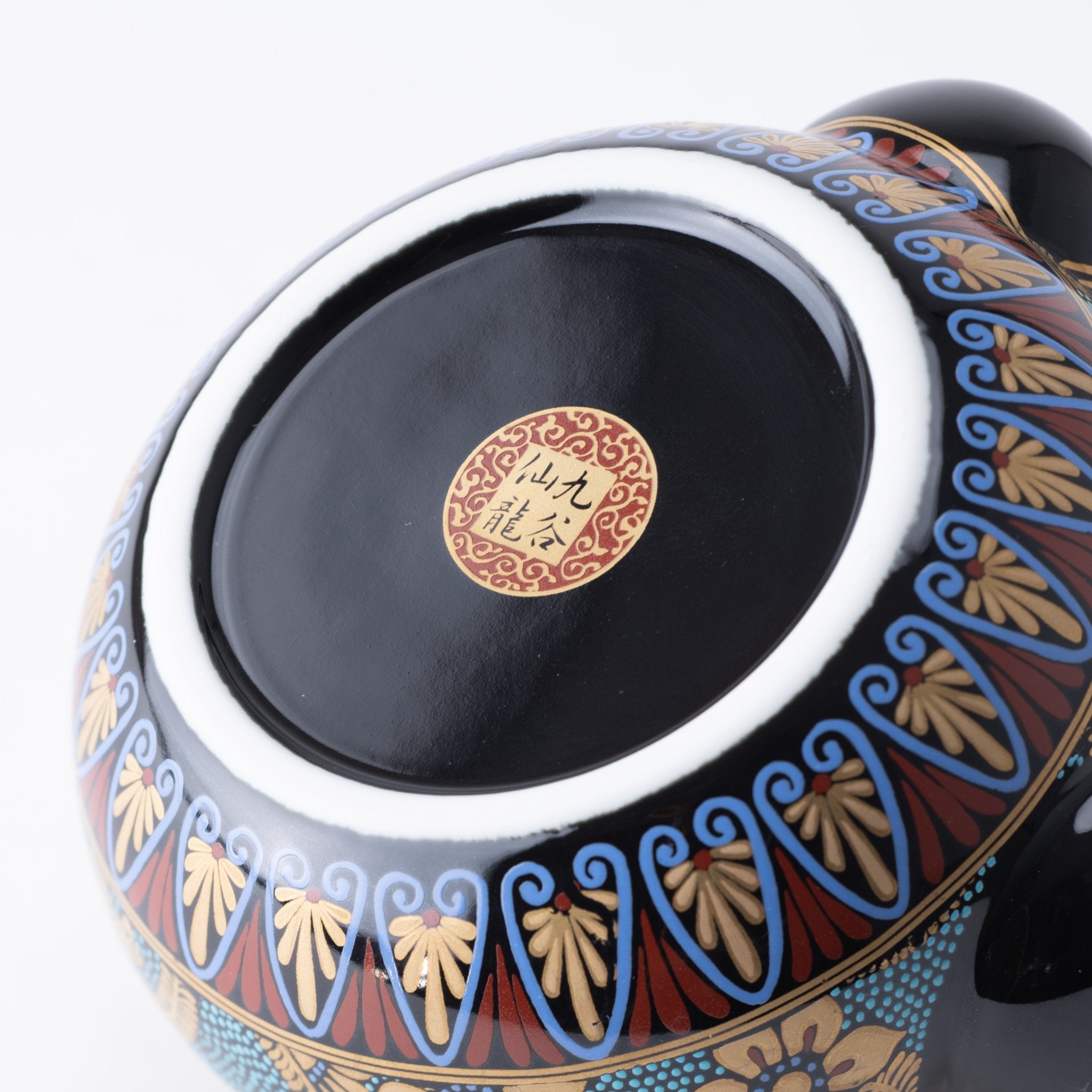 Aochibu and Gold Arabesque Kutani Japanese Teapot Set - MUSUBI KILN - Quality Japanese Tableware and Gift