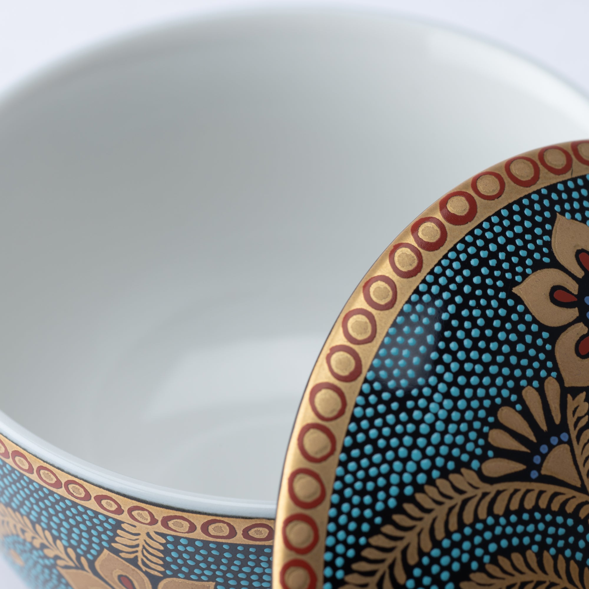 Aochibu and Gold Arabesque Kutani Japanese Teapot Set - MUSUBI KILN - Quality Japanese Tableware and Gift